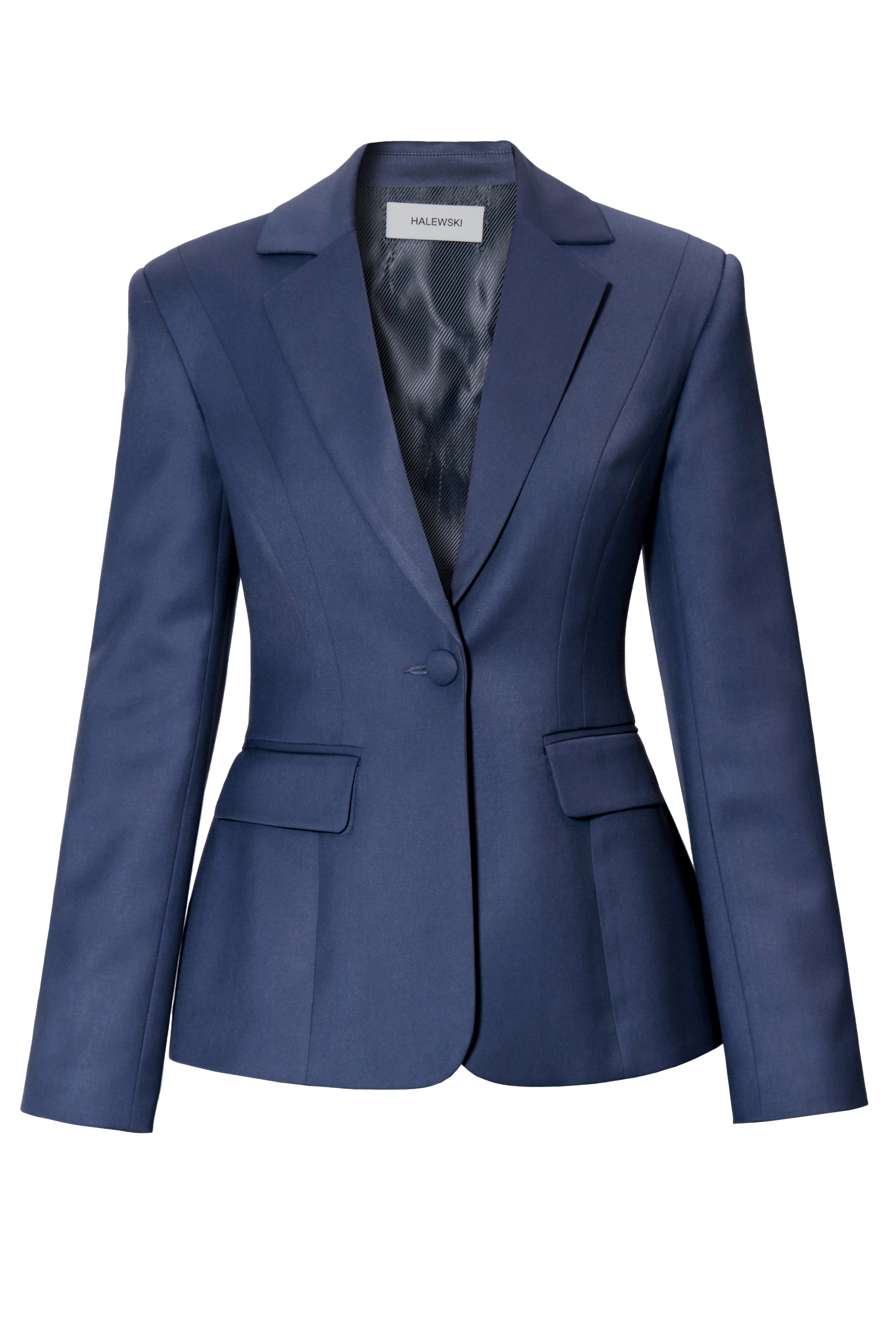 Shop Halewski Blazer Bonnie Moonlight Blue In Graphite Grey