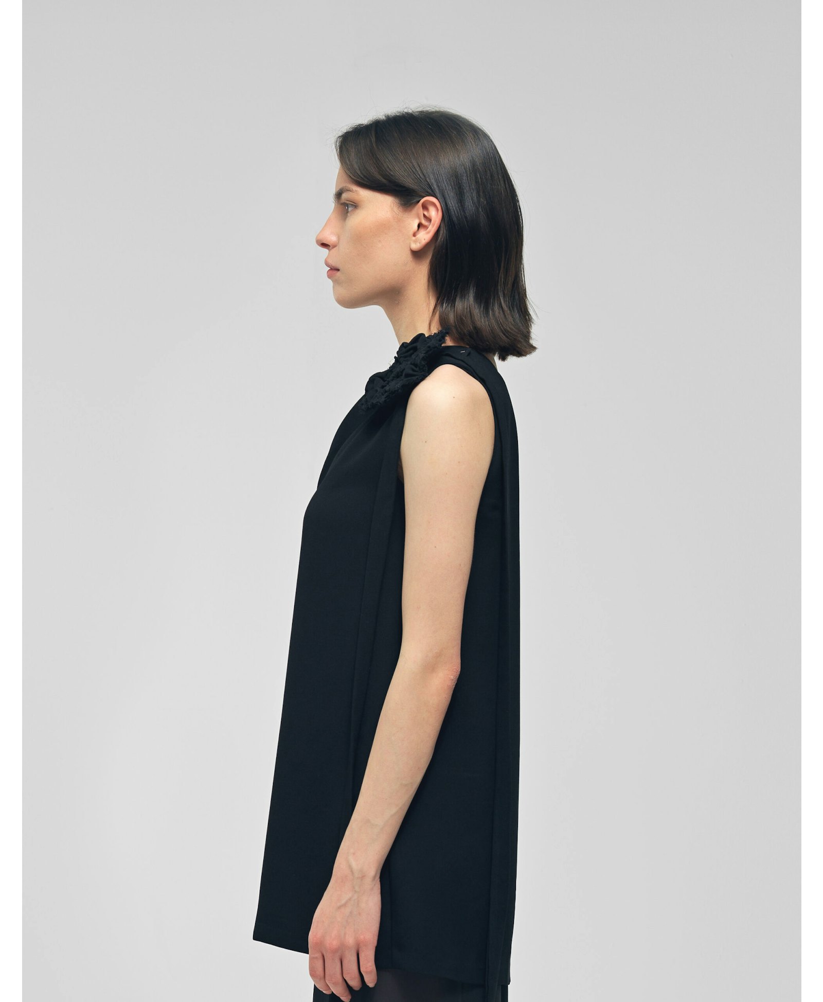 DERFLA Black Crepe Blouse made by MAET