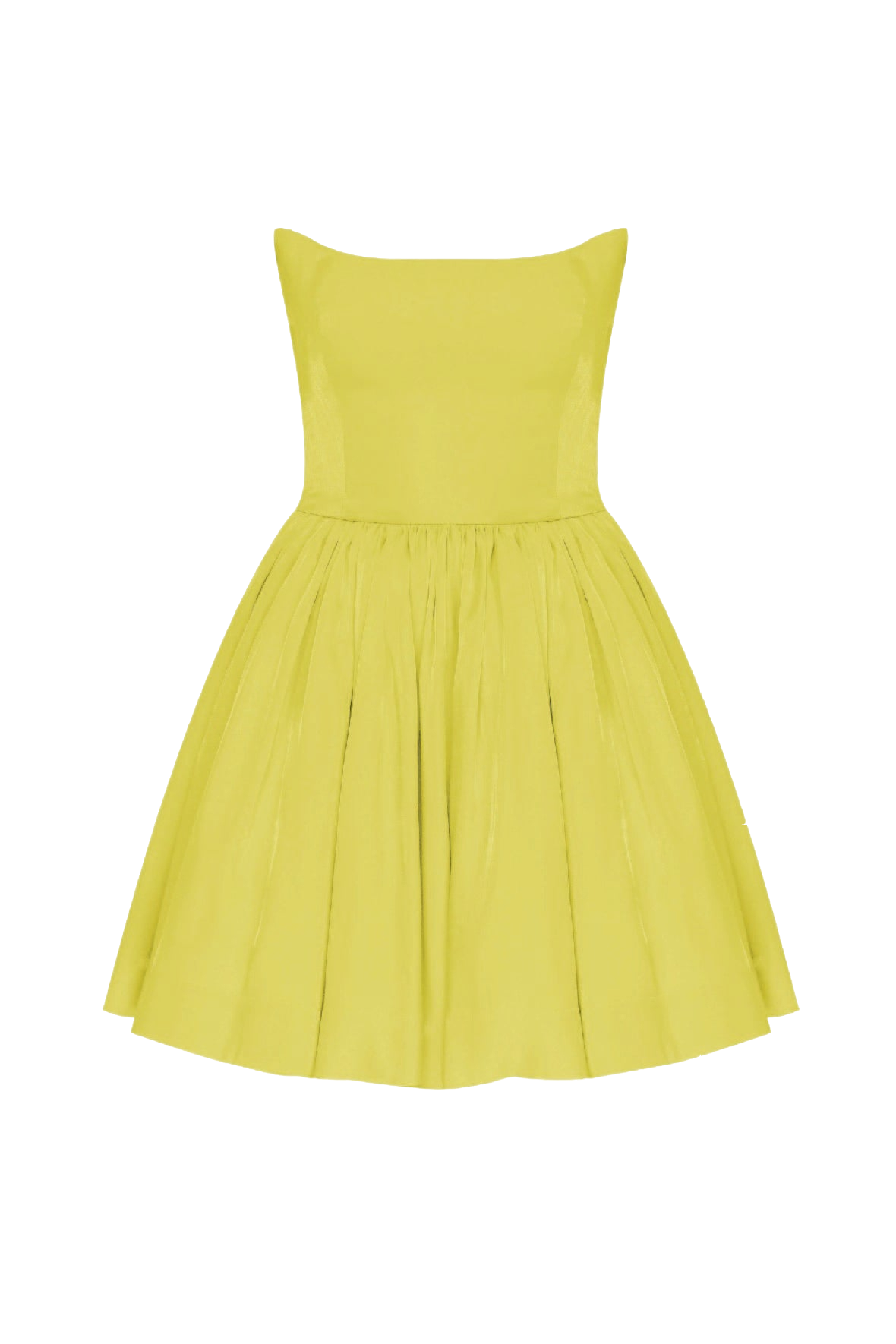 Nazli Ceren Sibby Strapless Satin Mini Dress In Marigold In Green