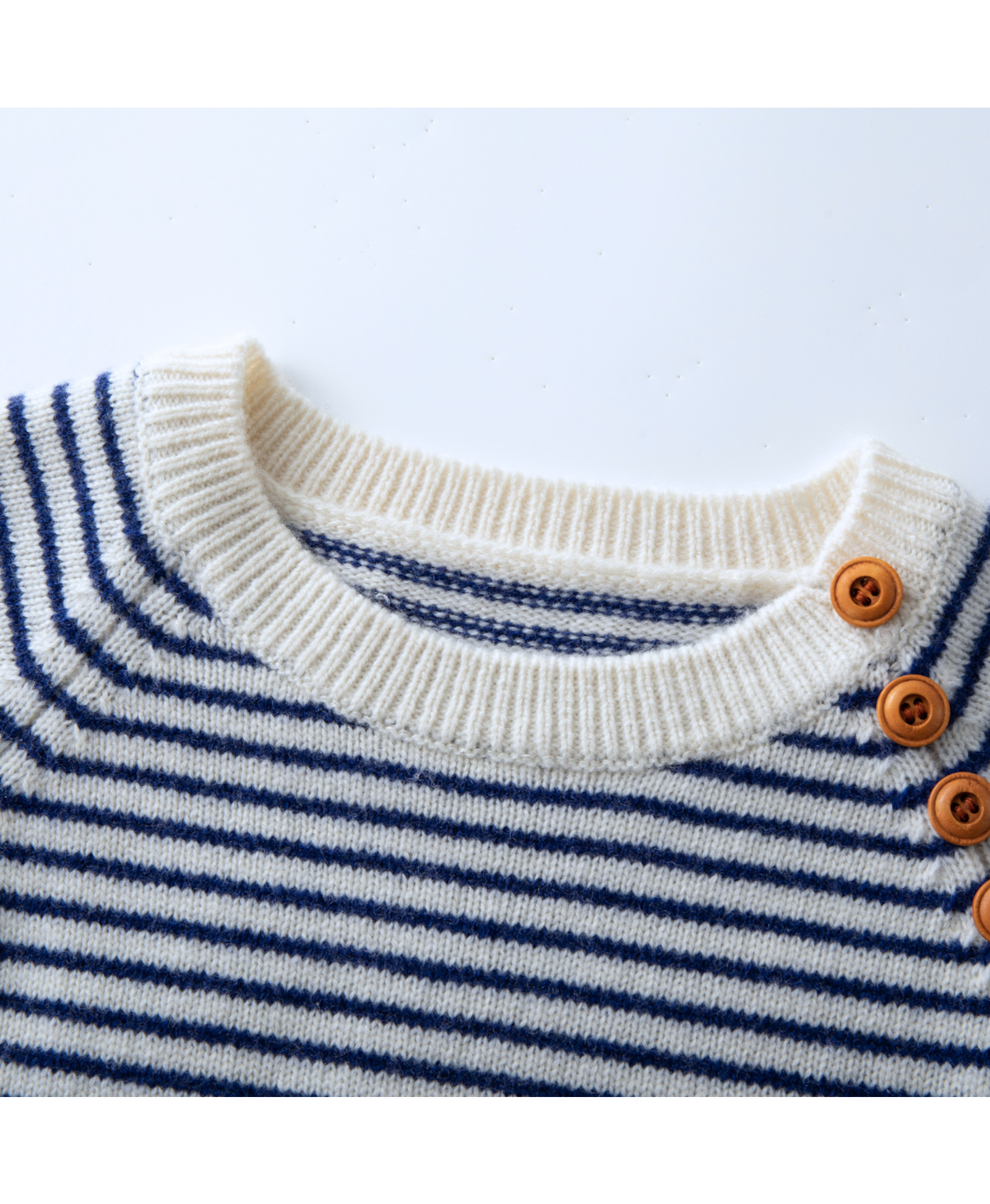 Nautical Navy Blue Striped Merino Wool Jumper made by CozyU
