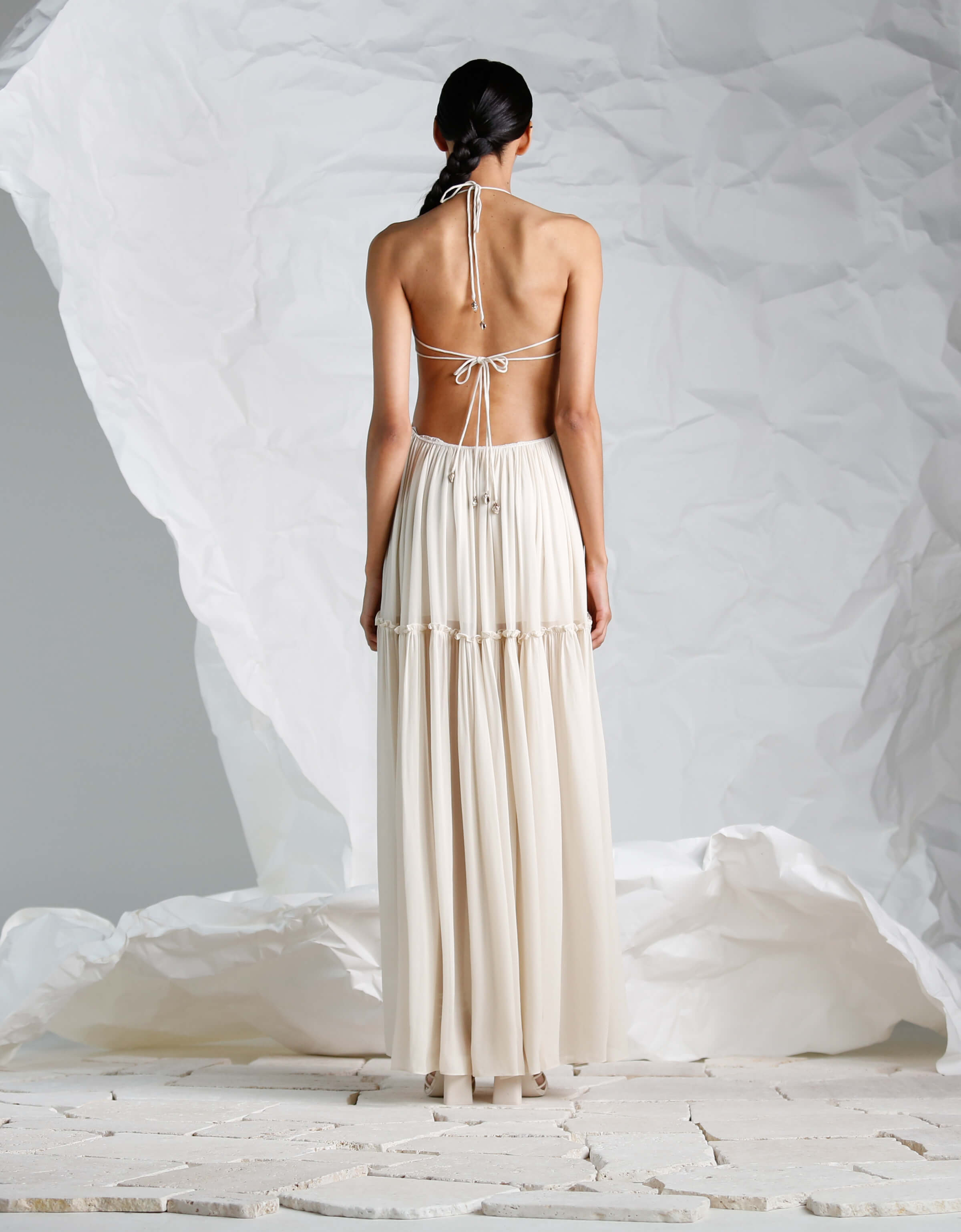 Shop Ixiah Mona Dress Ivory In Beige