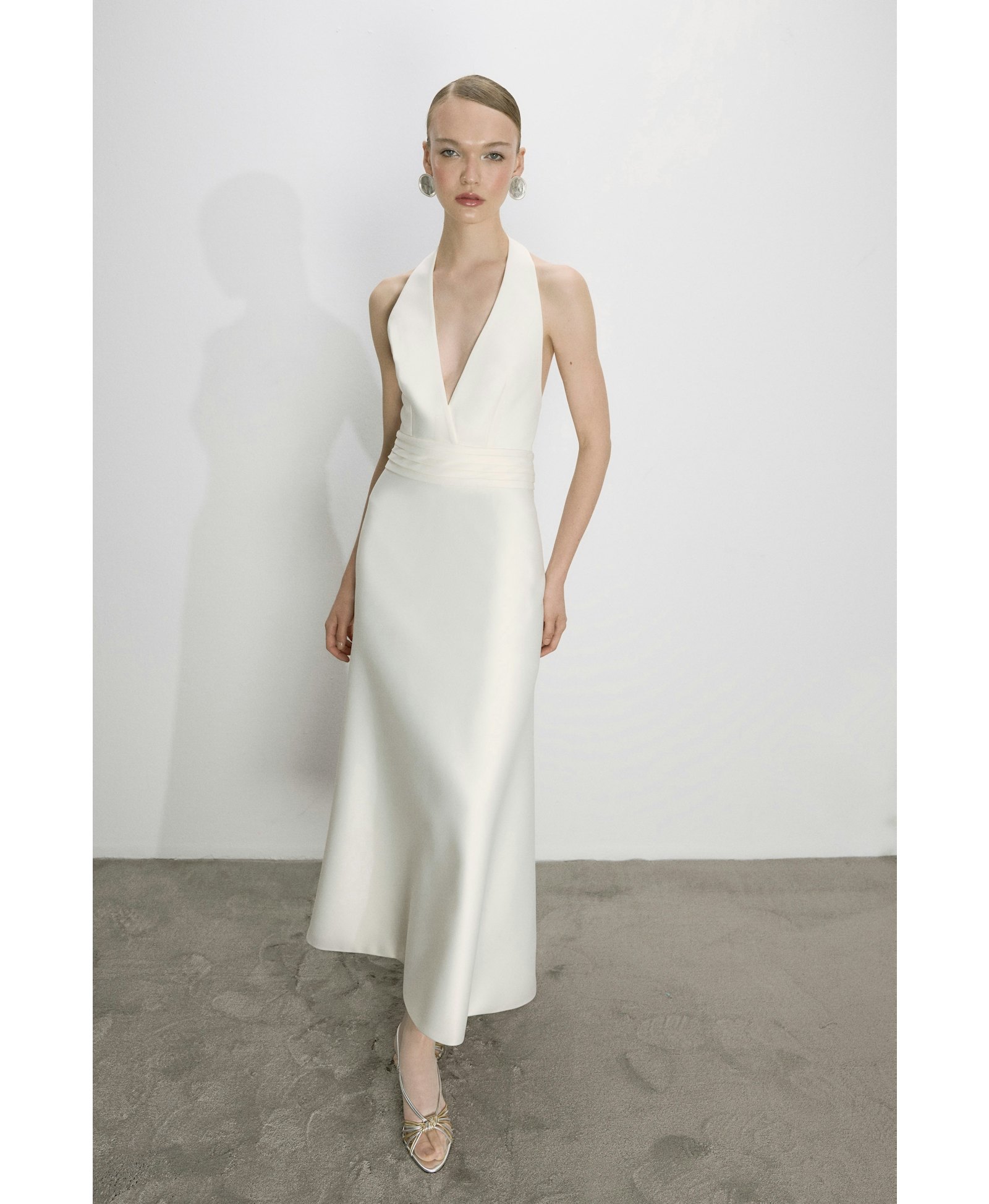 Lauryn Midi Dress In Vanilla Ice made by Nazli Ceren