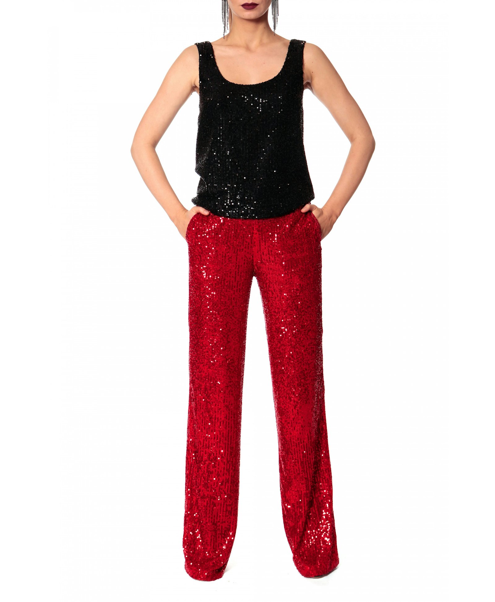 Pants Luca Brilliant Ruby made by HALEWSKI