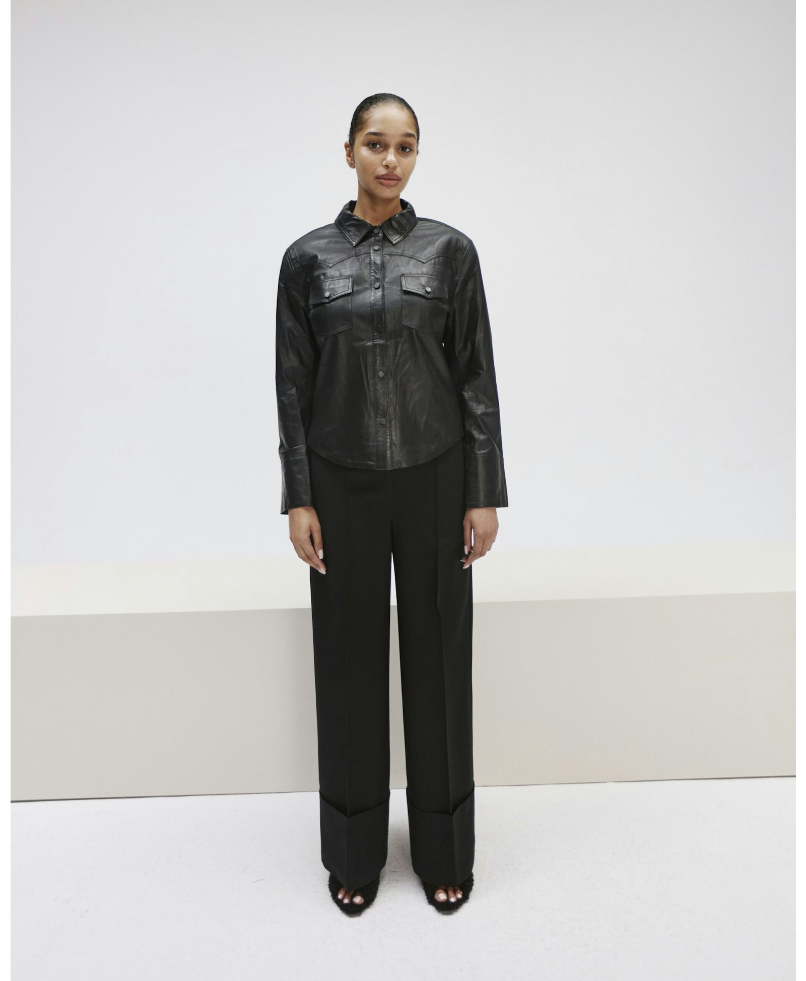 Black Trousers With Wide Cuffs made by YAVORSKA