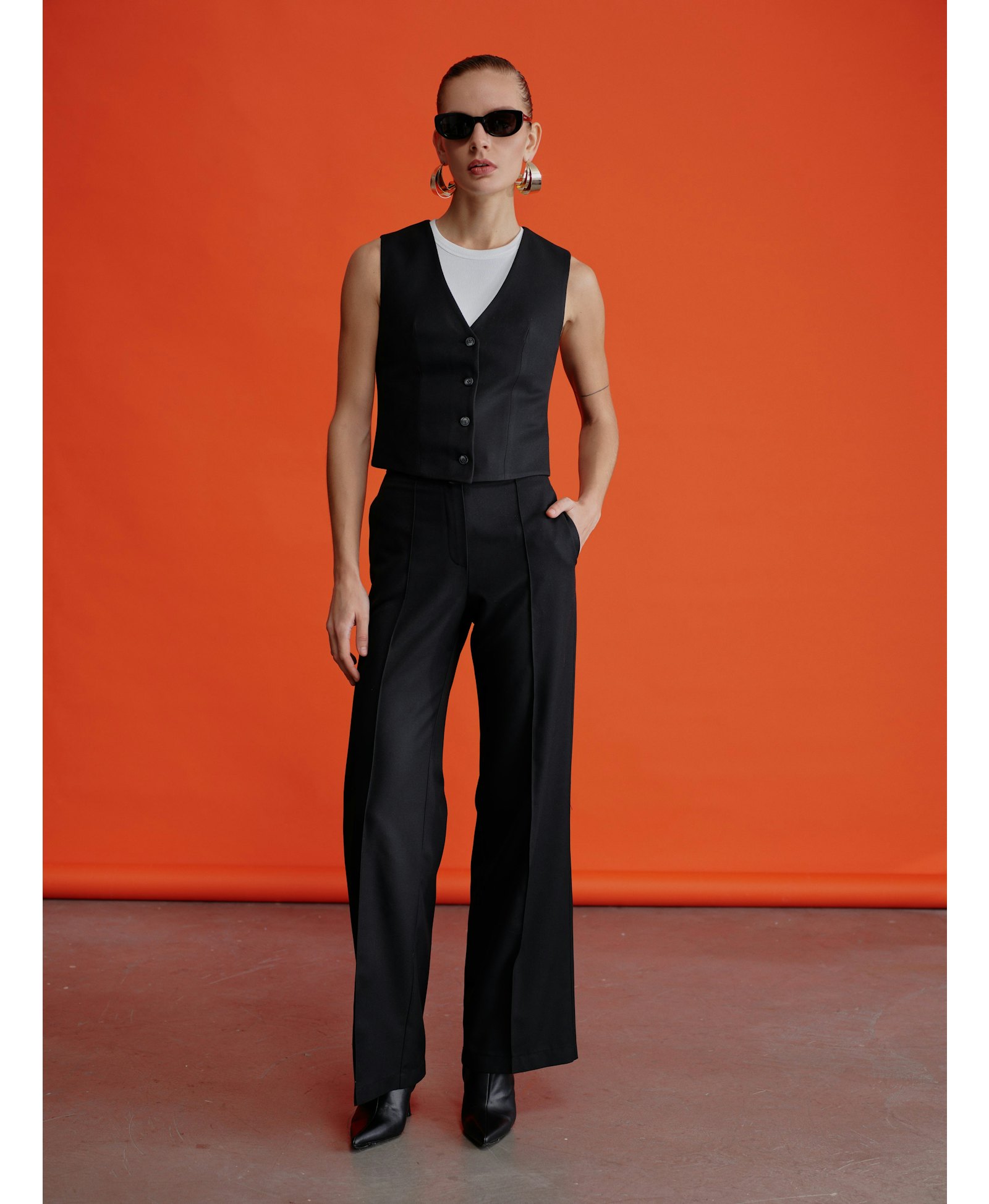 Brita Vest In Black in Black made by Nazli Ceren