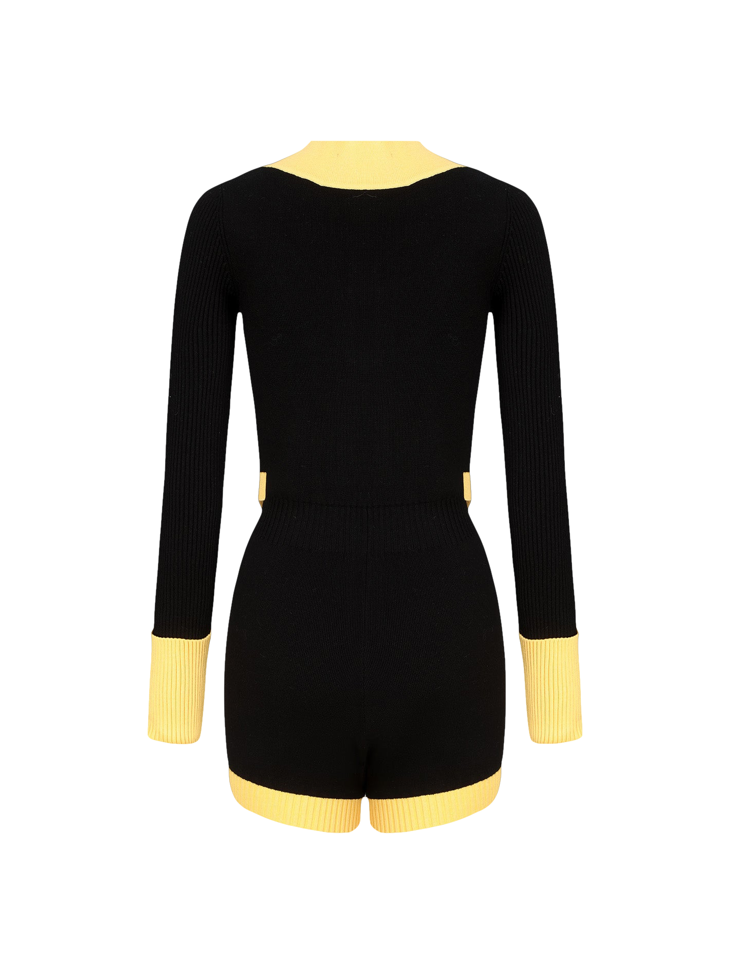 Shop Nana Jacqueline Matilda Knit Jumpsuit (black & Yellow)