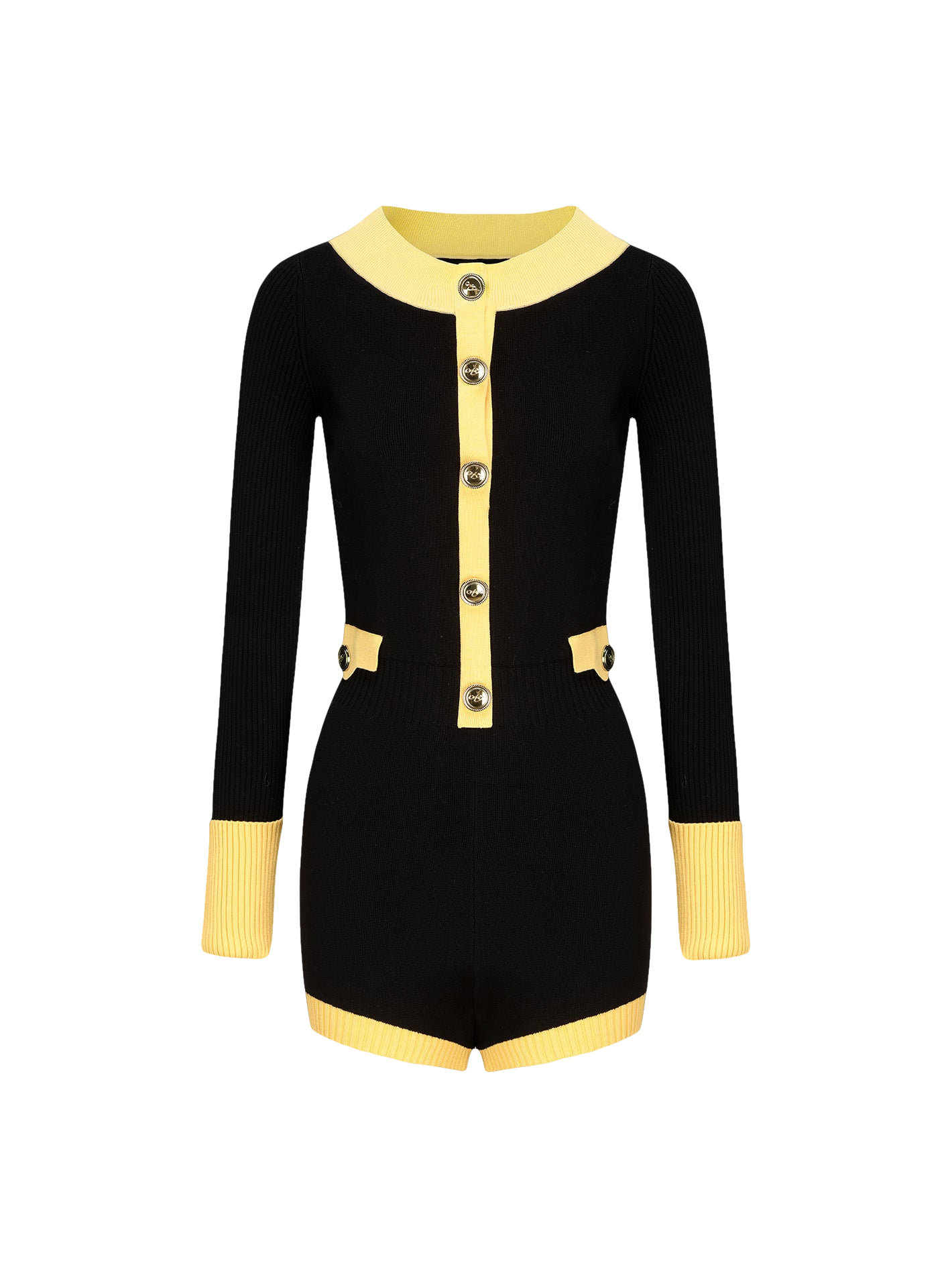 Nana Jacqueline Matilda Knit Jumpsuit (black & Yellow)