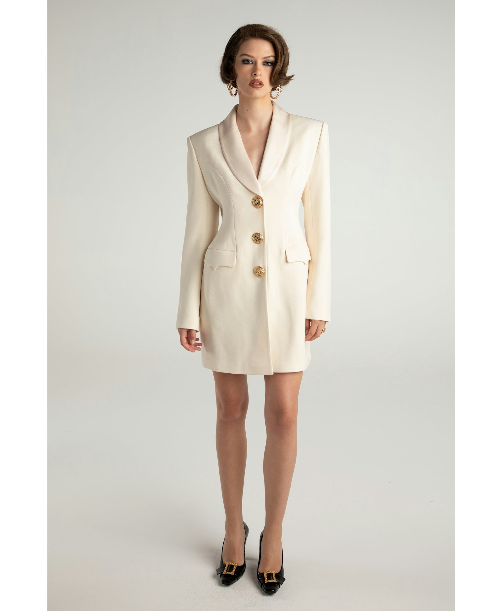 Sasha Suit Jacket (White) in White made by Nana Jacqueline