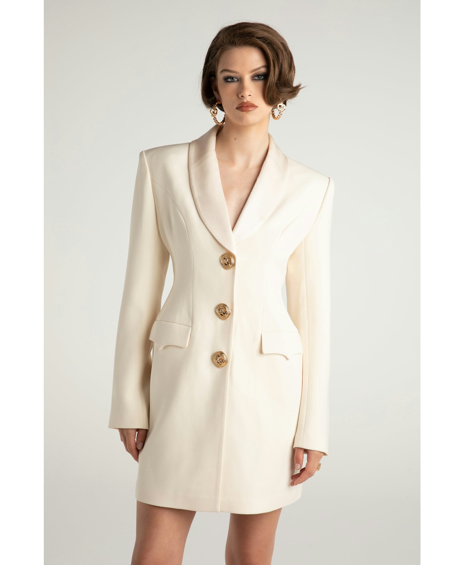Sasha Suit Jacket (White) in White made by Nana Jacqueline