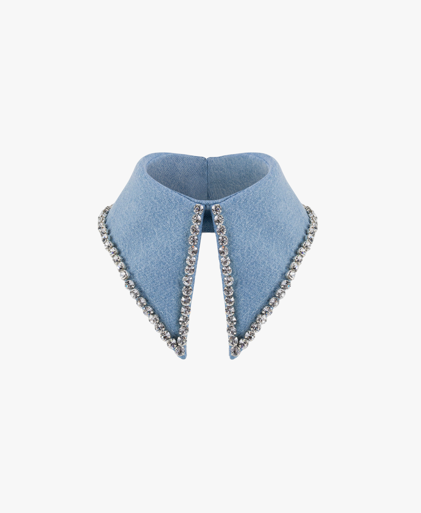 Denim Crystal Collar made by ONORI