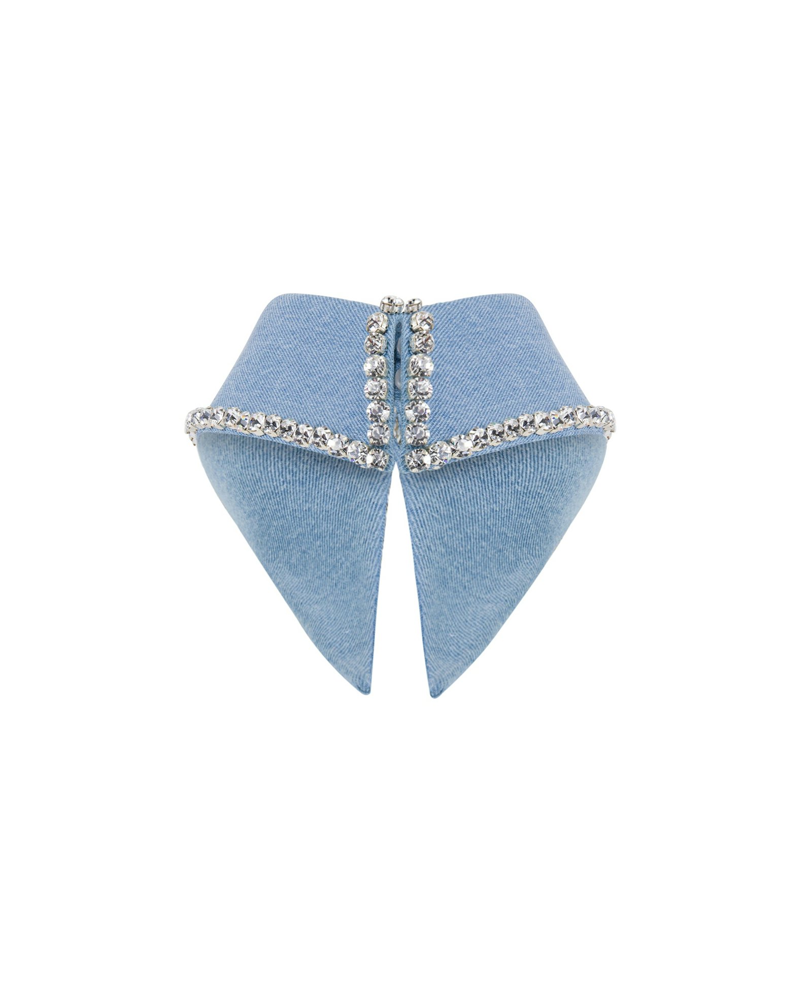 Denim Crystal Collar made by ONORI