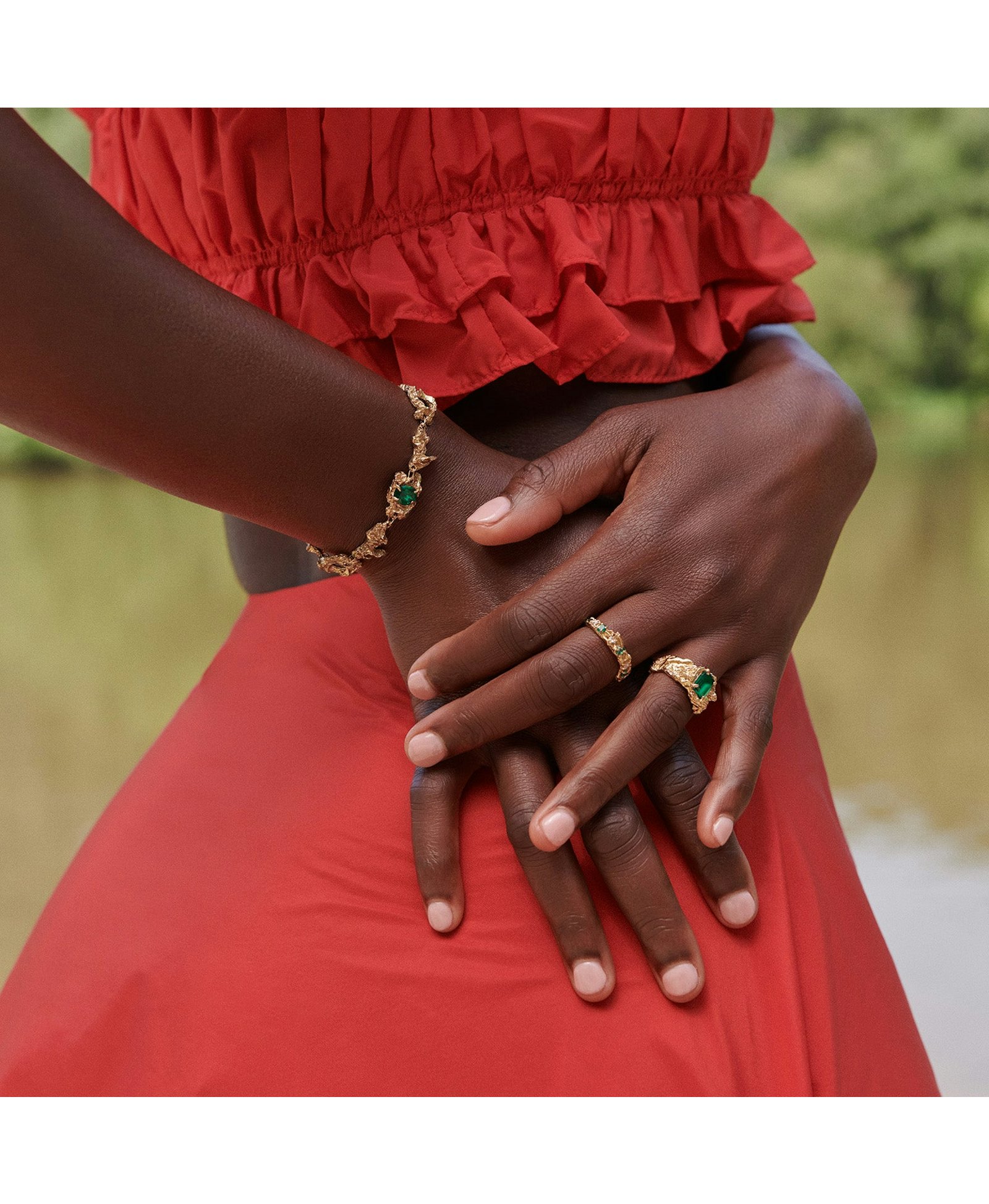 Alba Emerald Moissanite Ring made by Loveness Lee