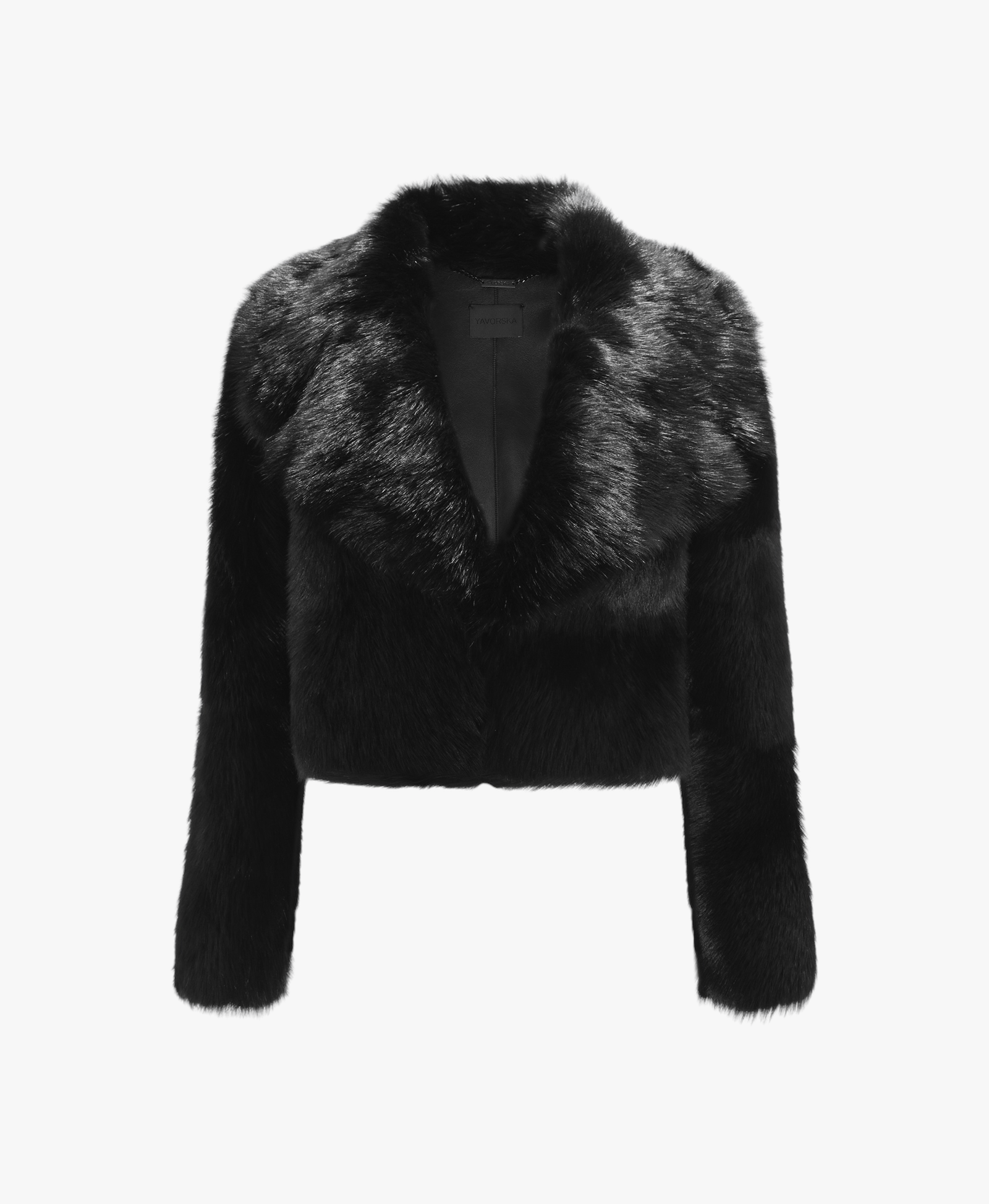Short Black Sheepskin Coat made by YAVORSKA