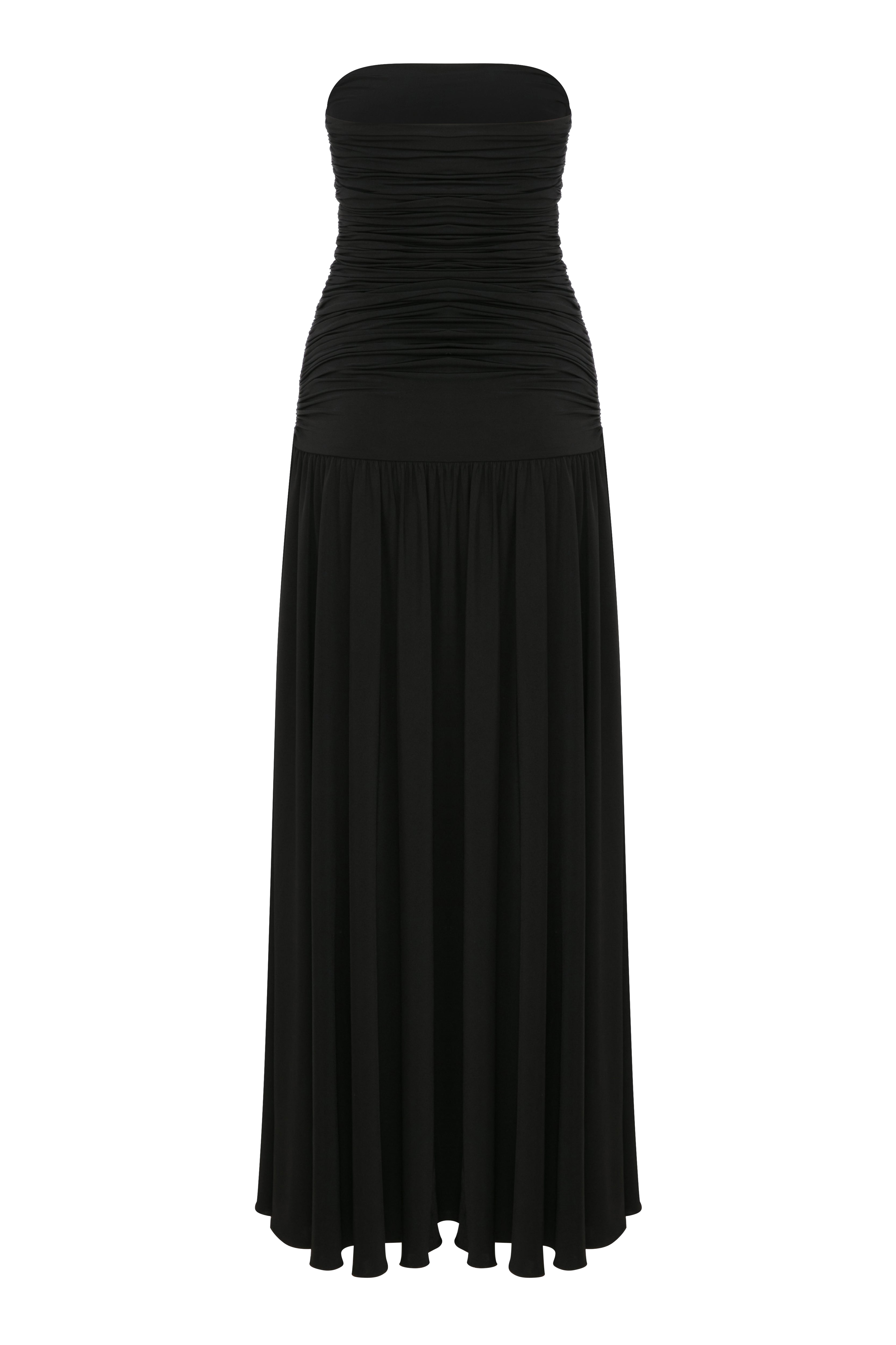 Shop Nazli Ceren Amber Strapless Jersey Long Dress In Black