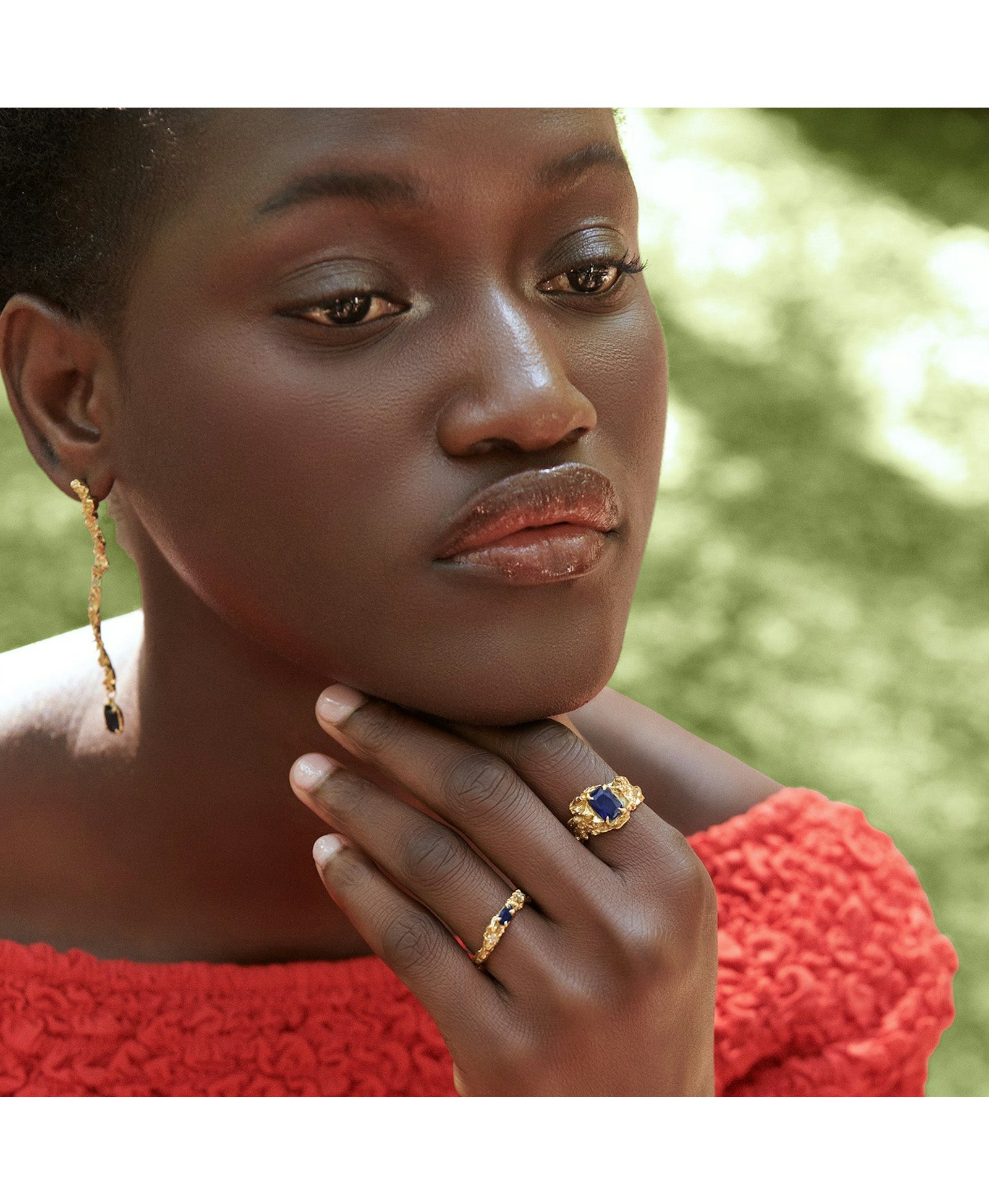 Shimeji Sapphire Ring made by Loveness Lee