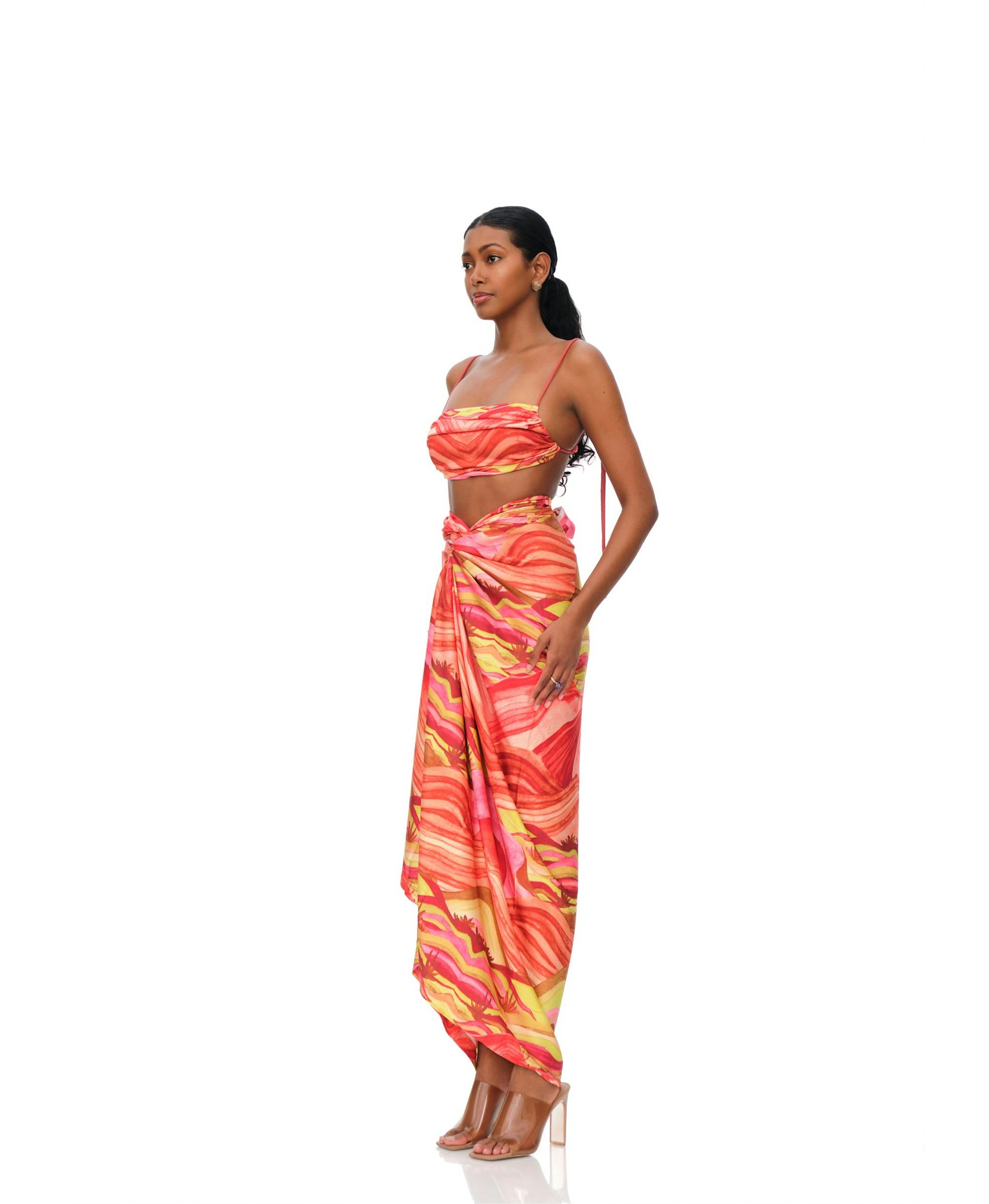 AIKO CROP TOP - SUNSET in Multi color made by Andrea Iyamah