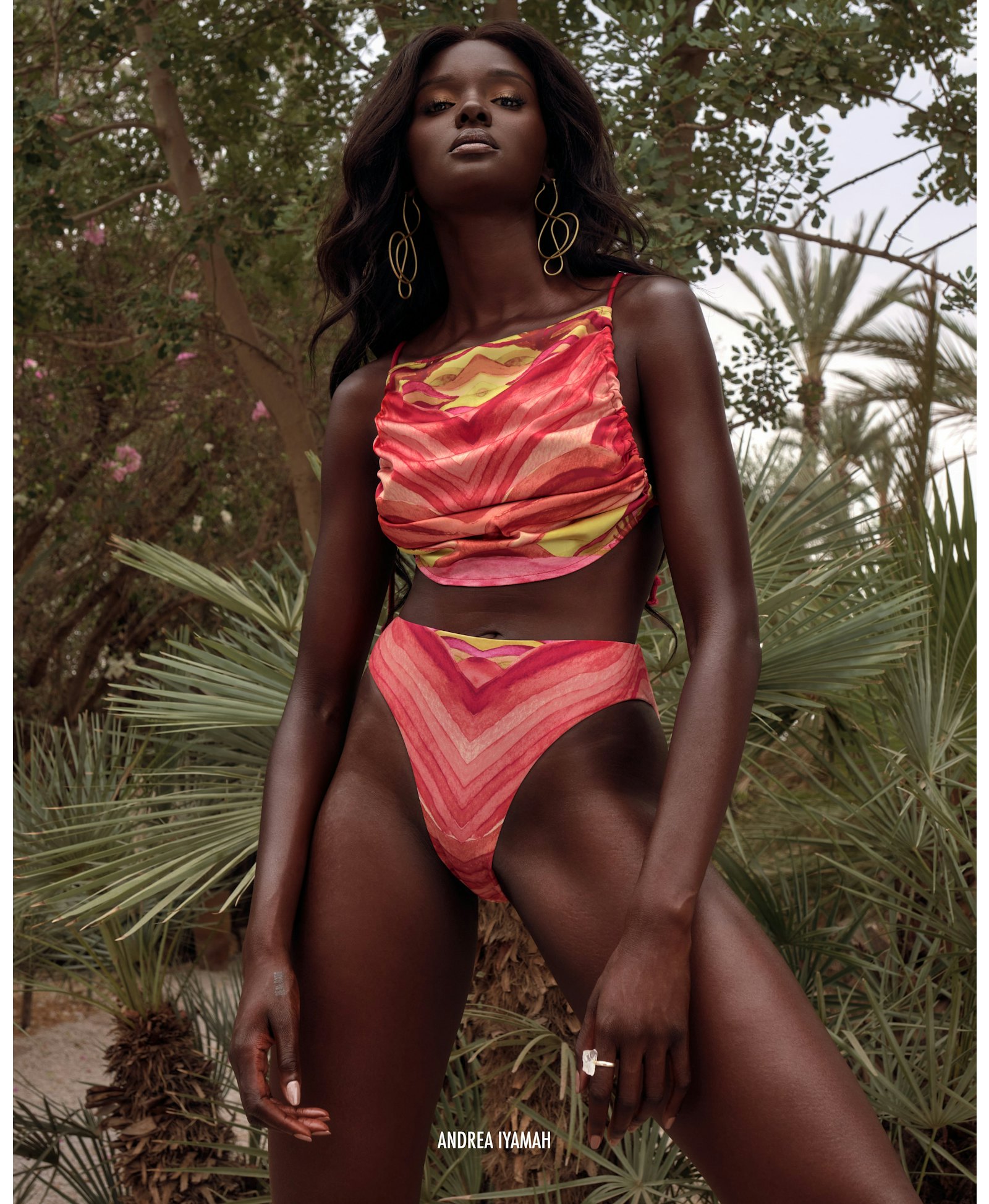 AIKO CROP TOP - SUNSET in Multi color made by Andrea Iyamah