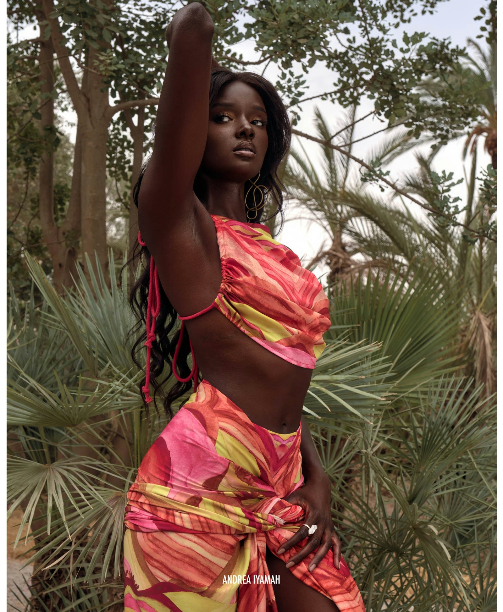 AIKO CROP TOP - SUNSET in Multi color made by Andrea Iyamah