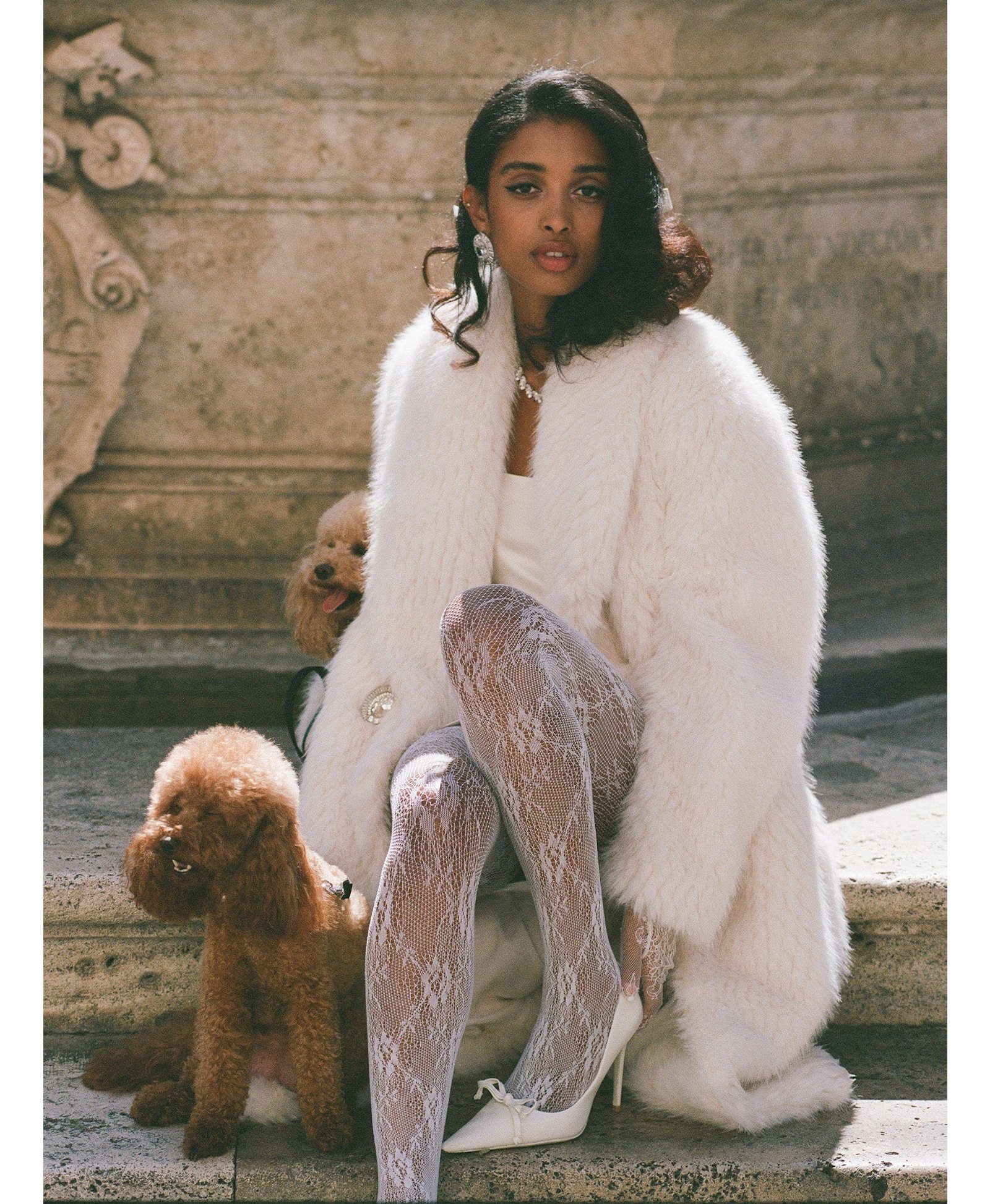 Marisa Fur Coat (White) made by Nana Jacqueline