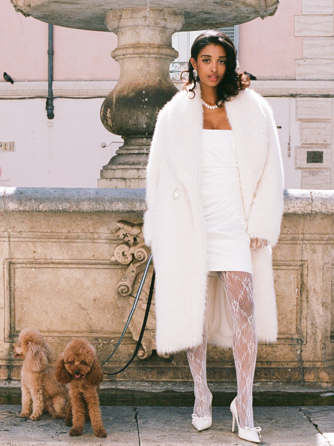 Shop Nana Jacqueline Marisa Fur Coat (white)