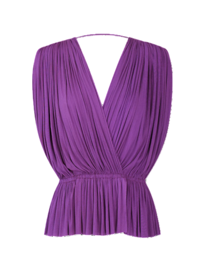 Hanne Bloch Violet Silk Tulle Top In Purple