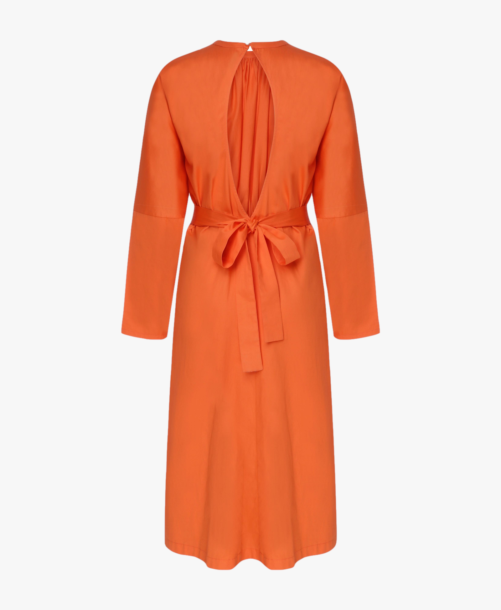 Martha Open Back Cotton Dress in Orange made by Nazli Ceren