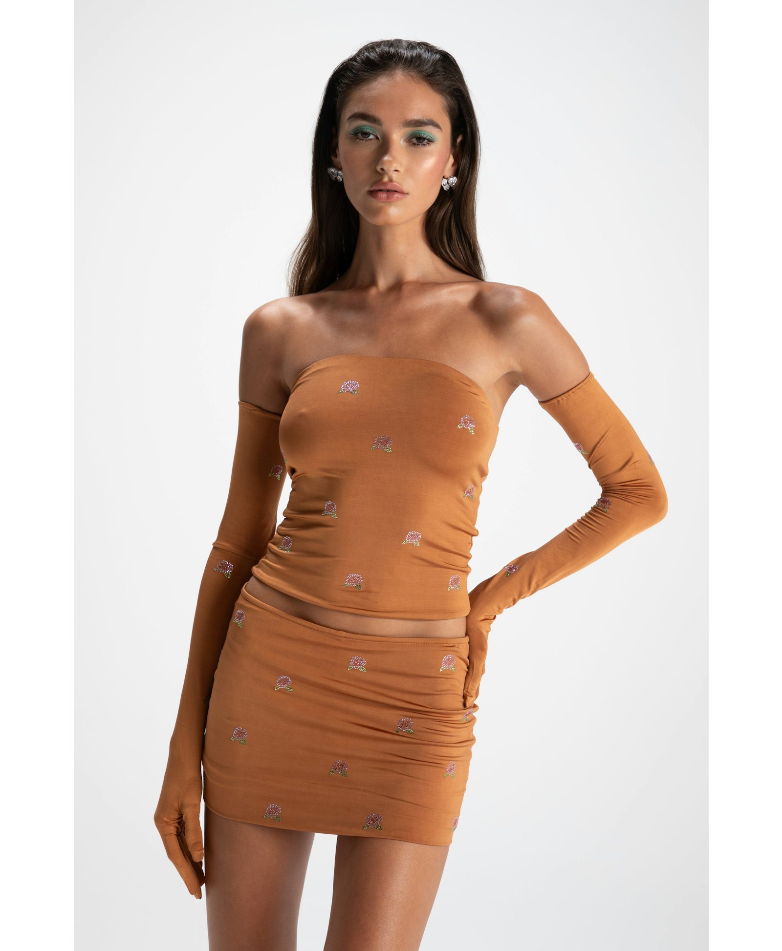 Rosana Embroidered Skirt (Brown) (Final Sale) in Brown made by Nana Jacqueline