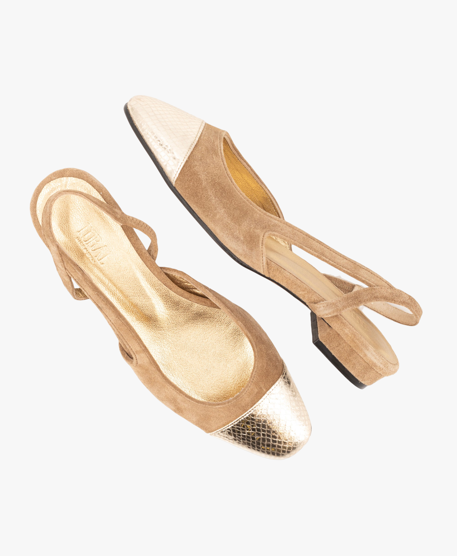 LUISA BROWN SUEDE BALLERINAS made by Toral