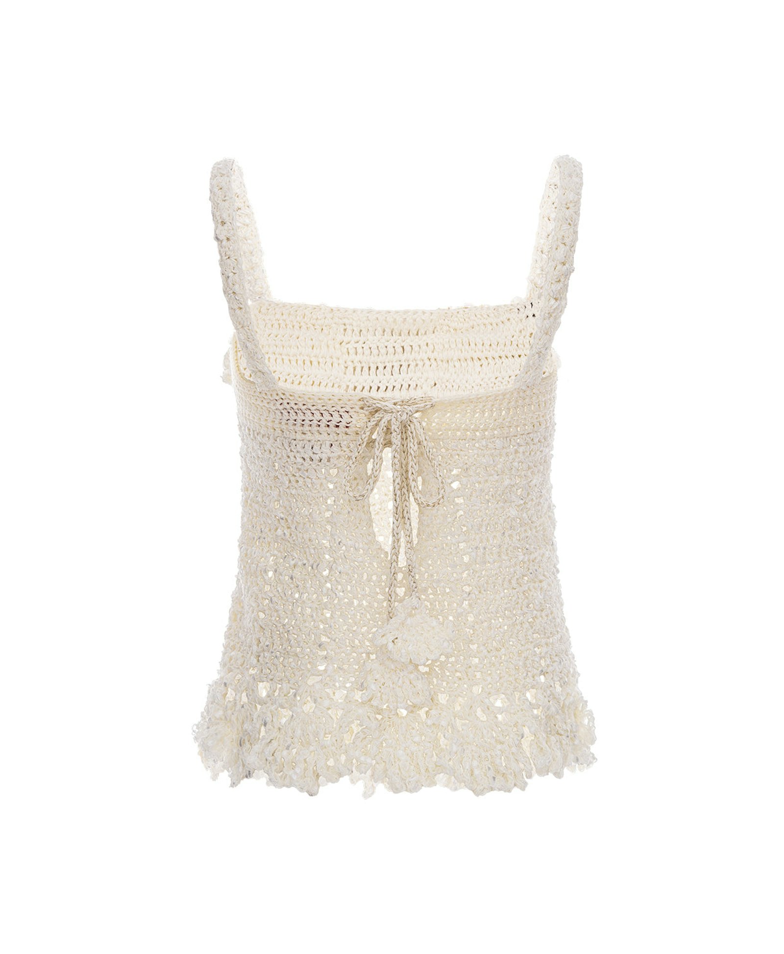 Chrysanthemum White Handmade Crochet Top made by ANDREEVA