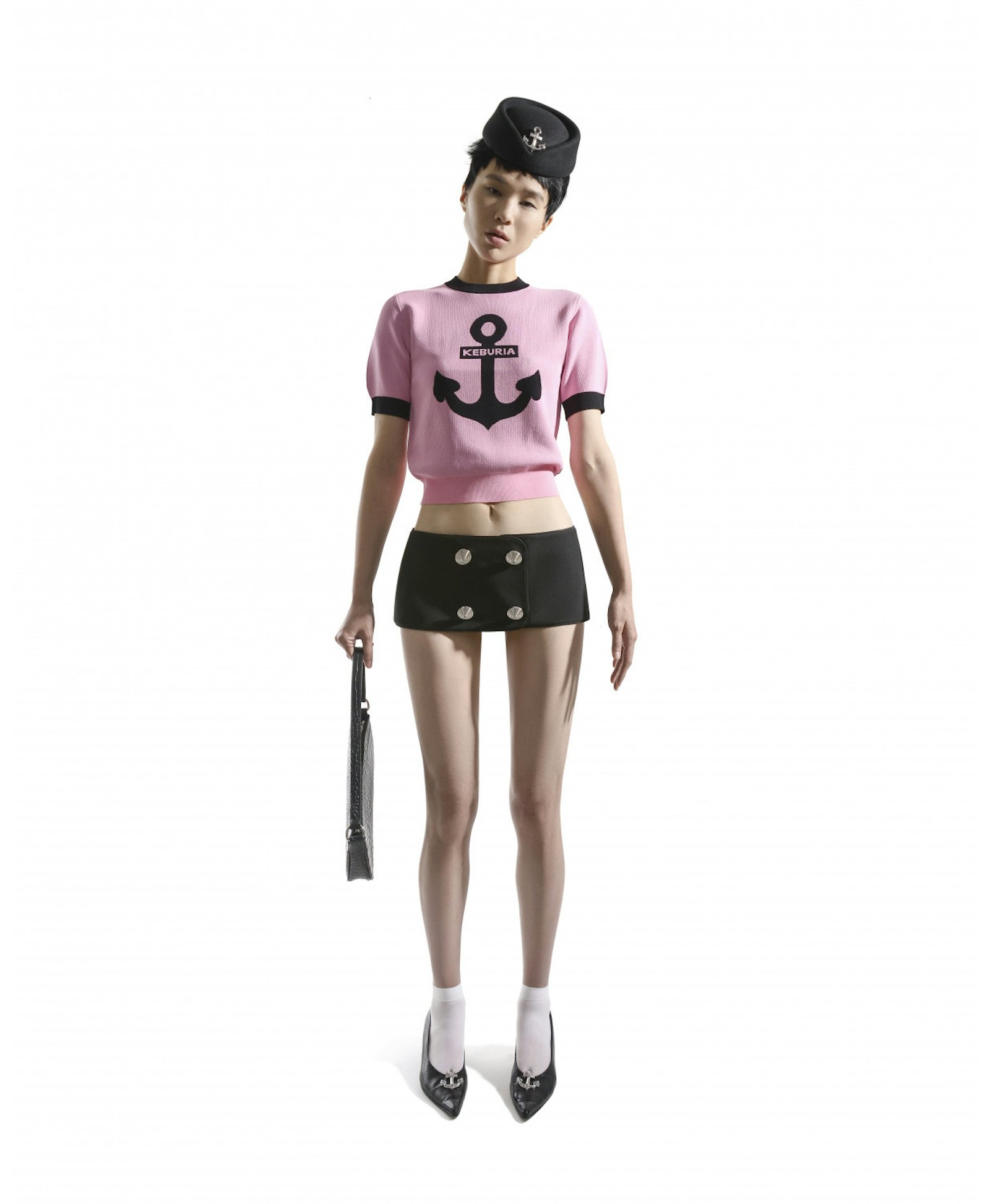 KNIT TOP WITH ANCHOR in Pink made by KEBURIA