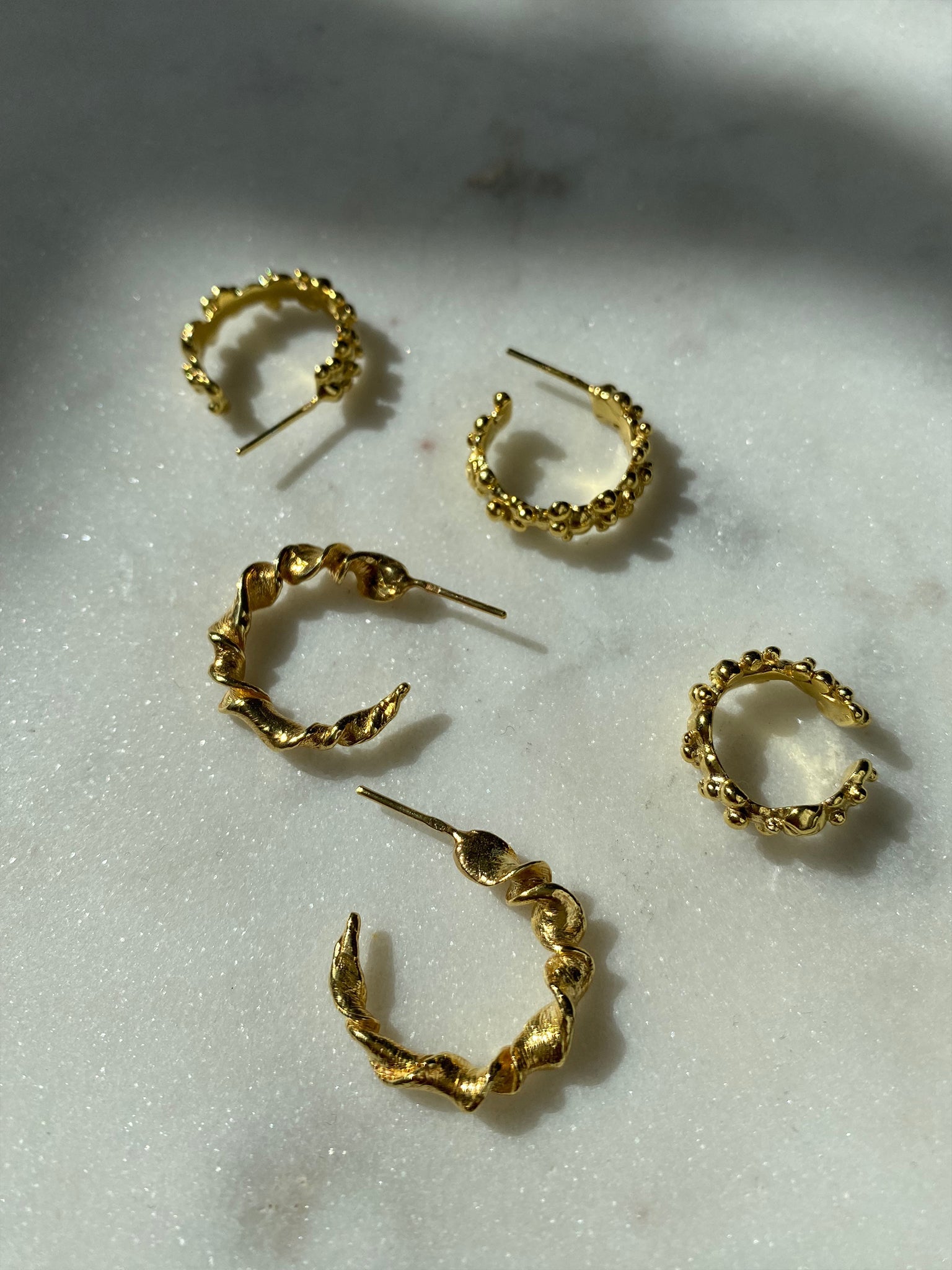 Shop Eva Remenyi Céleste Deux Small Hoop Earrings Gold