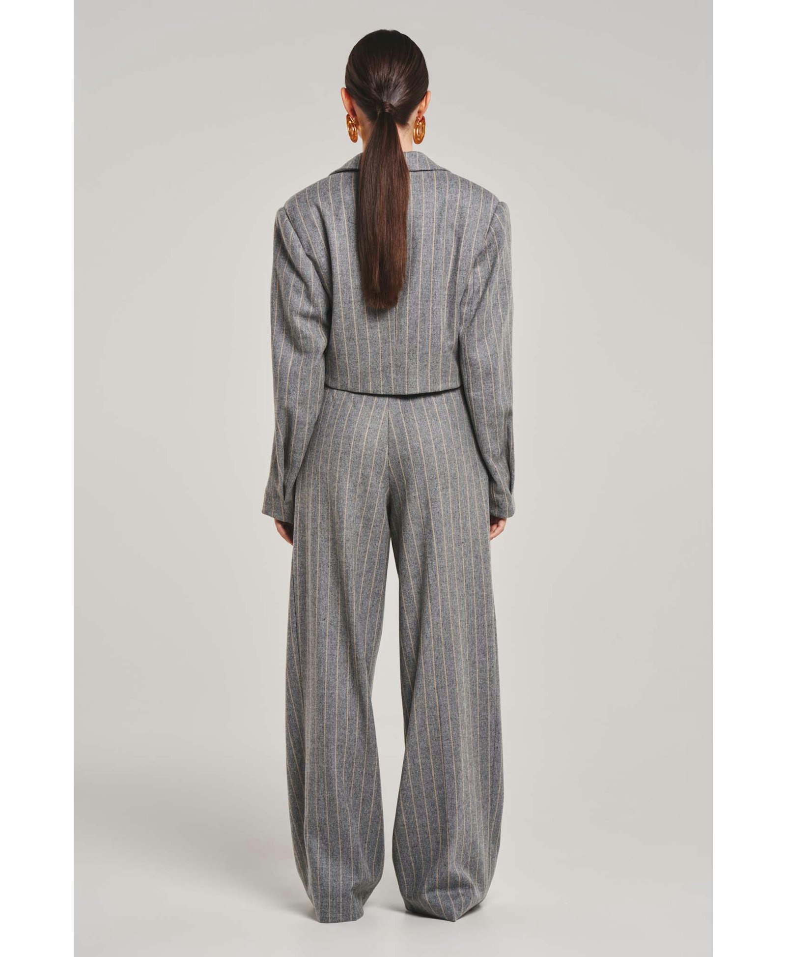 SHORT STRIPED JACKET made by BENU Studio