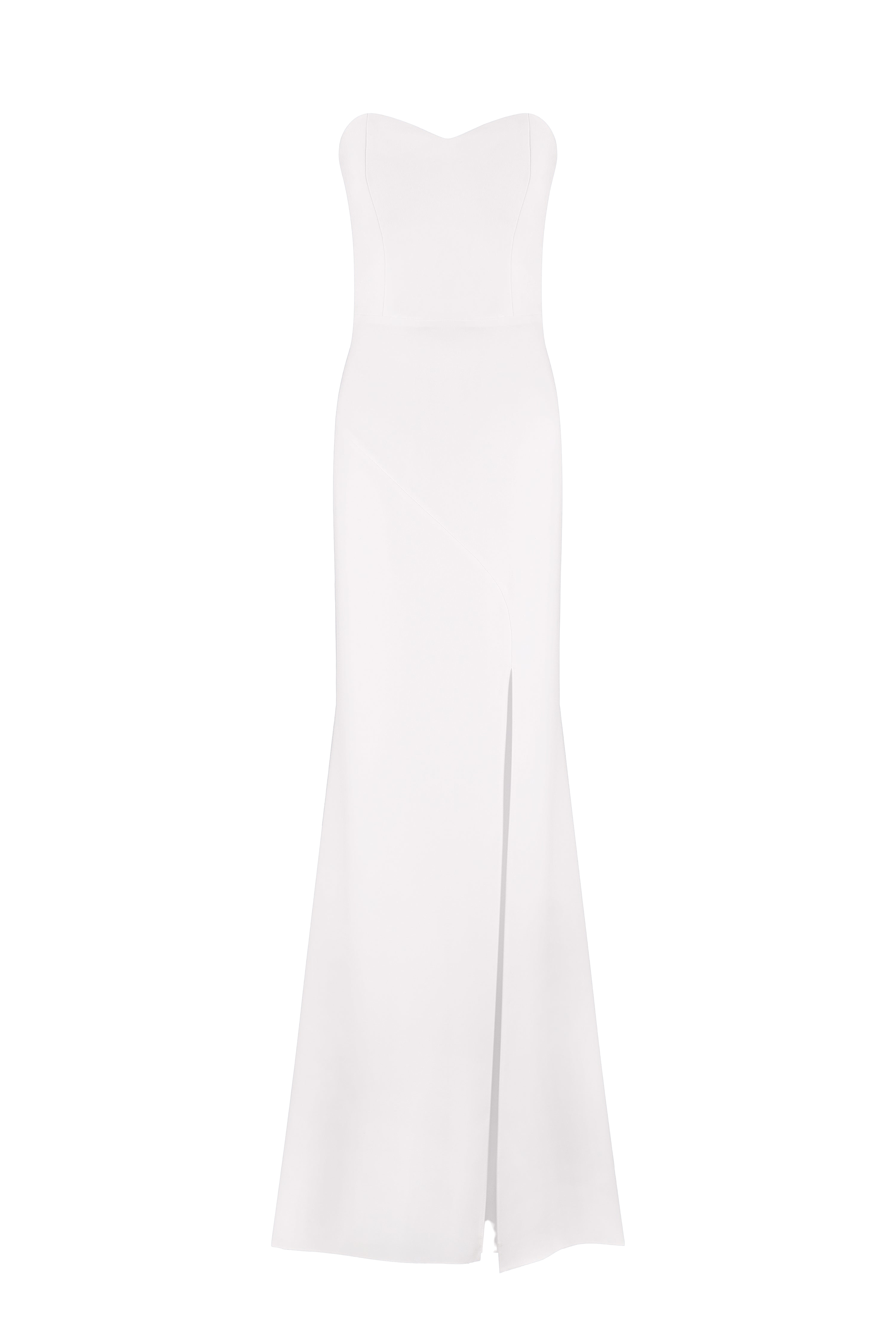 Total White Maxi Slit Dress In White