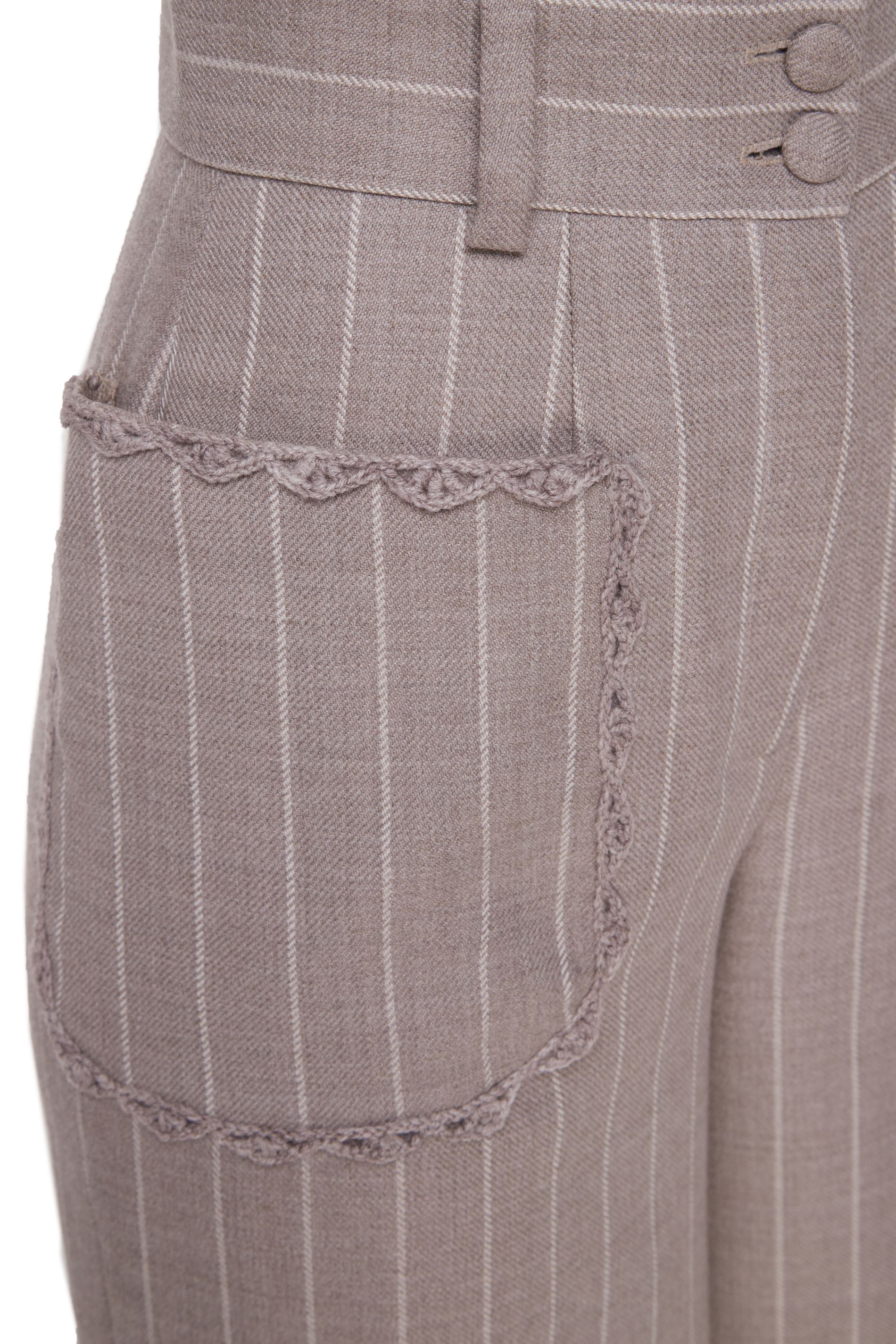 Shop Malva Florea Wide Striped Pants In Brown