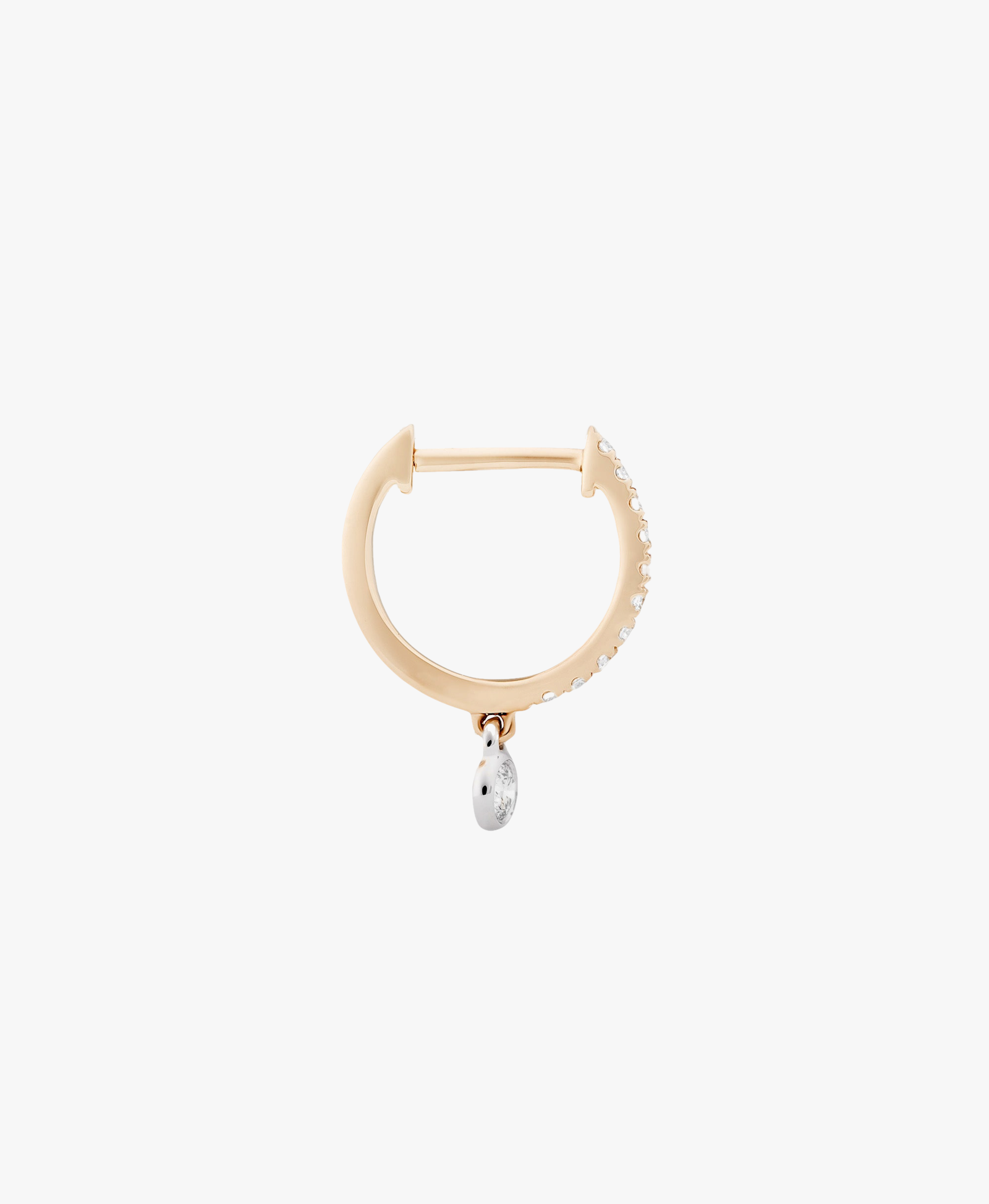 DIAMOND PENDANT HOOP - WHITE DIAMOND & PLAIN WHITE/YELLOW GOLD - 11mm made by ENNUI