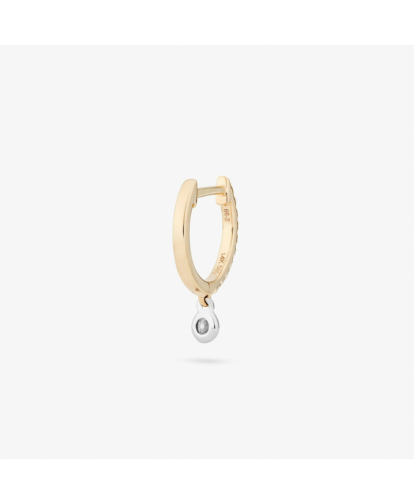 DIAMOND PENDANT HOOP - WHITE DIAMOND & PLAIN WHITE/YELLOW GOLD - 11mm made by ENNUI