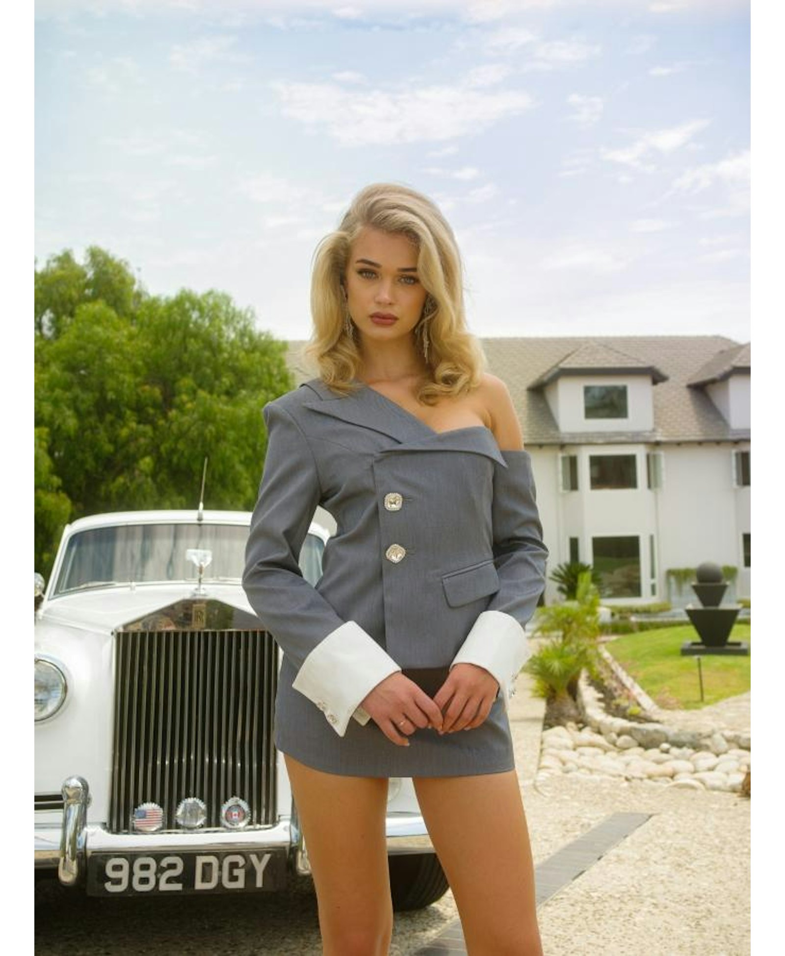 Grey Manhattan Blazer Top (Final Sale) made by Nana Jacqueline