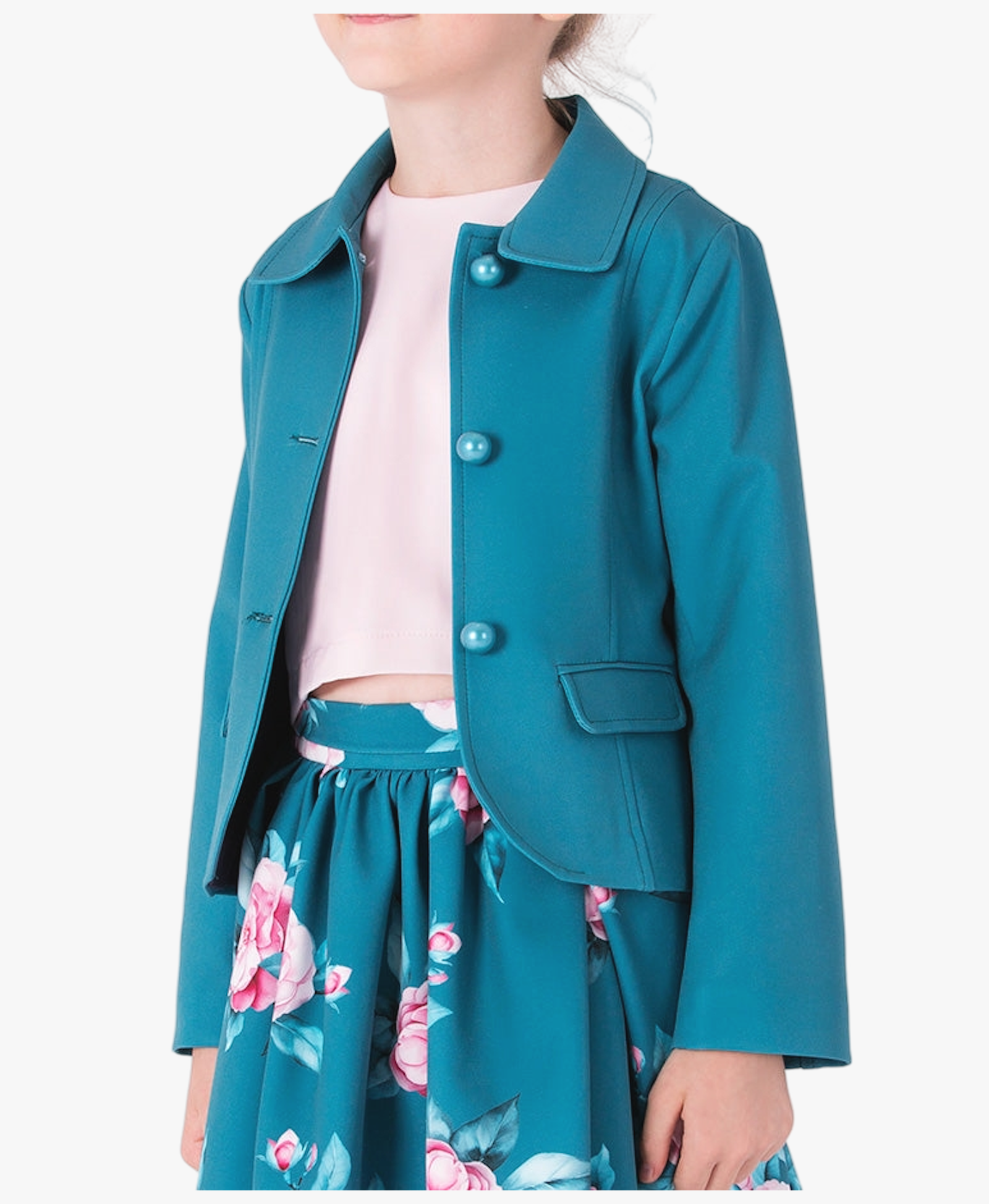 Classic Buttoned Girls Jacket made by Mama Luma