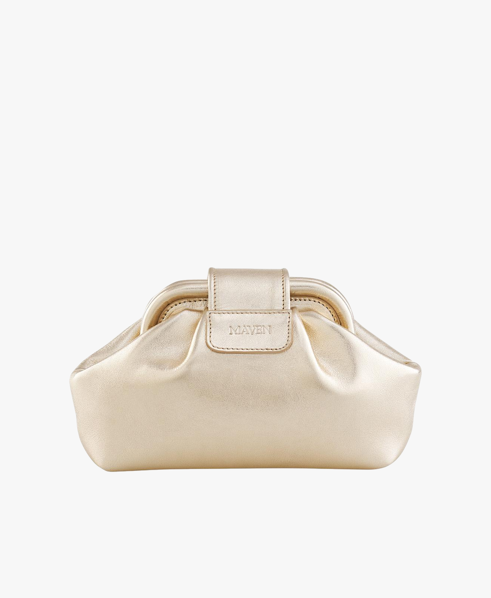 Teresa Mini Metalik Altın in Gold made by Maven Bag