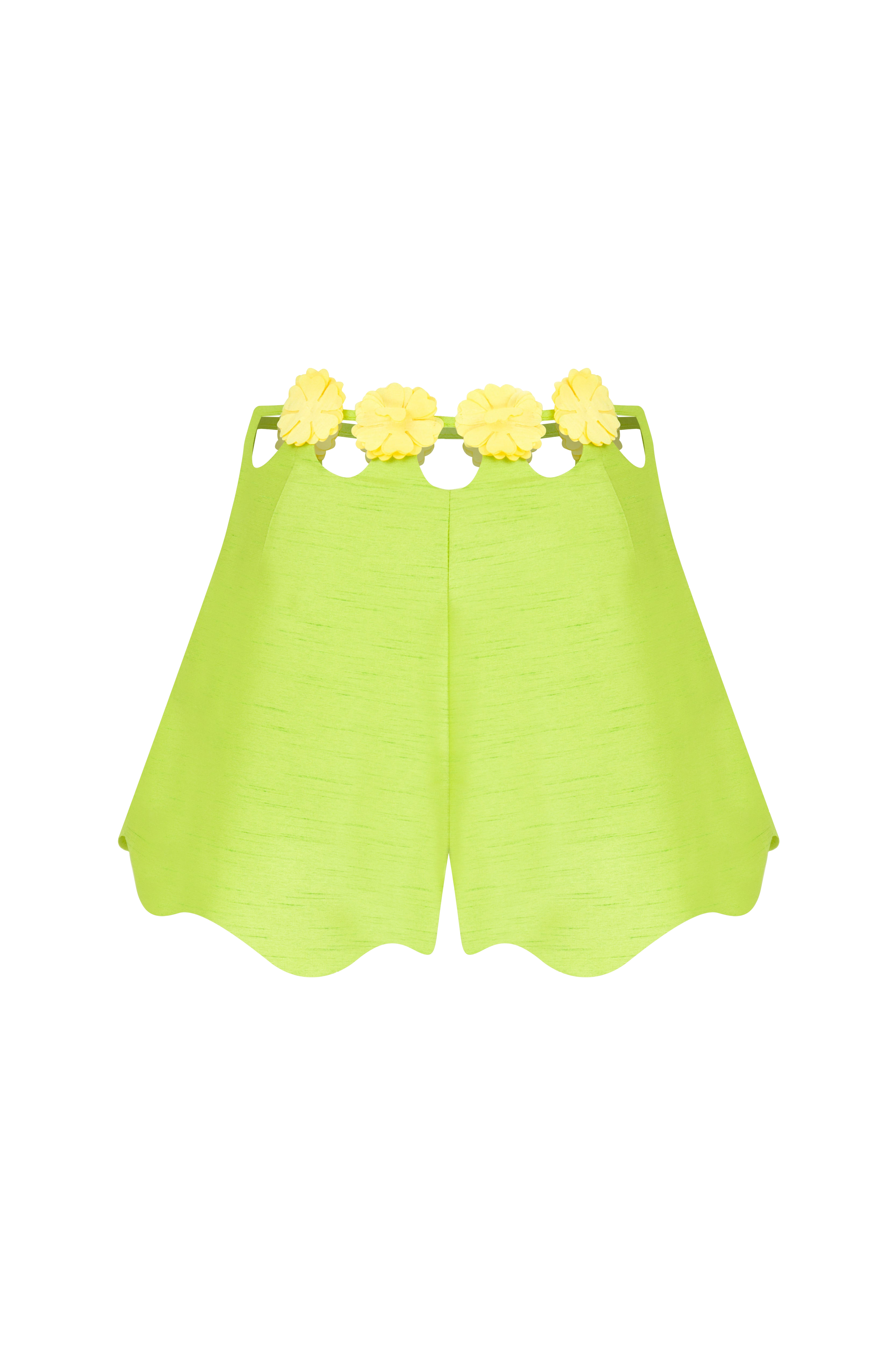 Shop Declara Zinnia Floral Shorts In Green