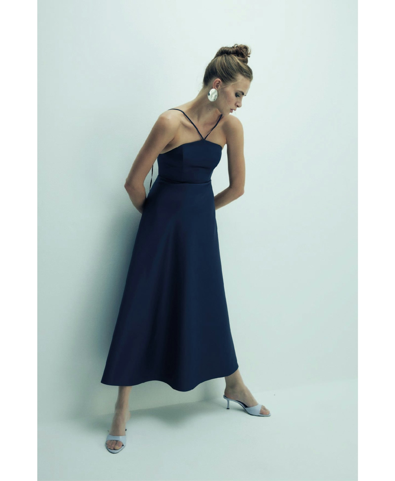 Riley Midi Dress in Midnight Blue made by Nazli Ceren