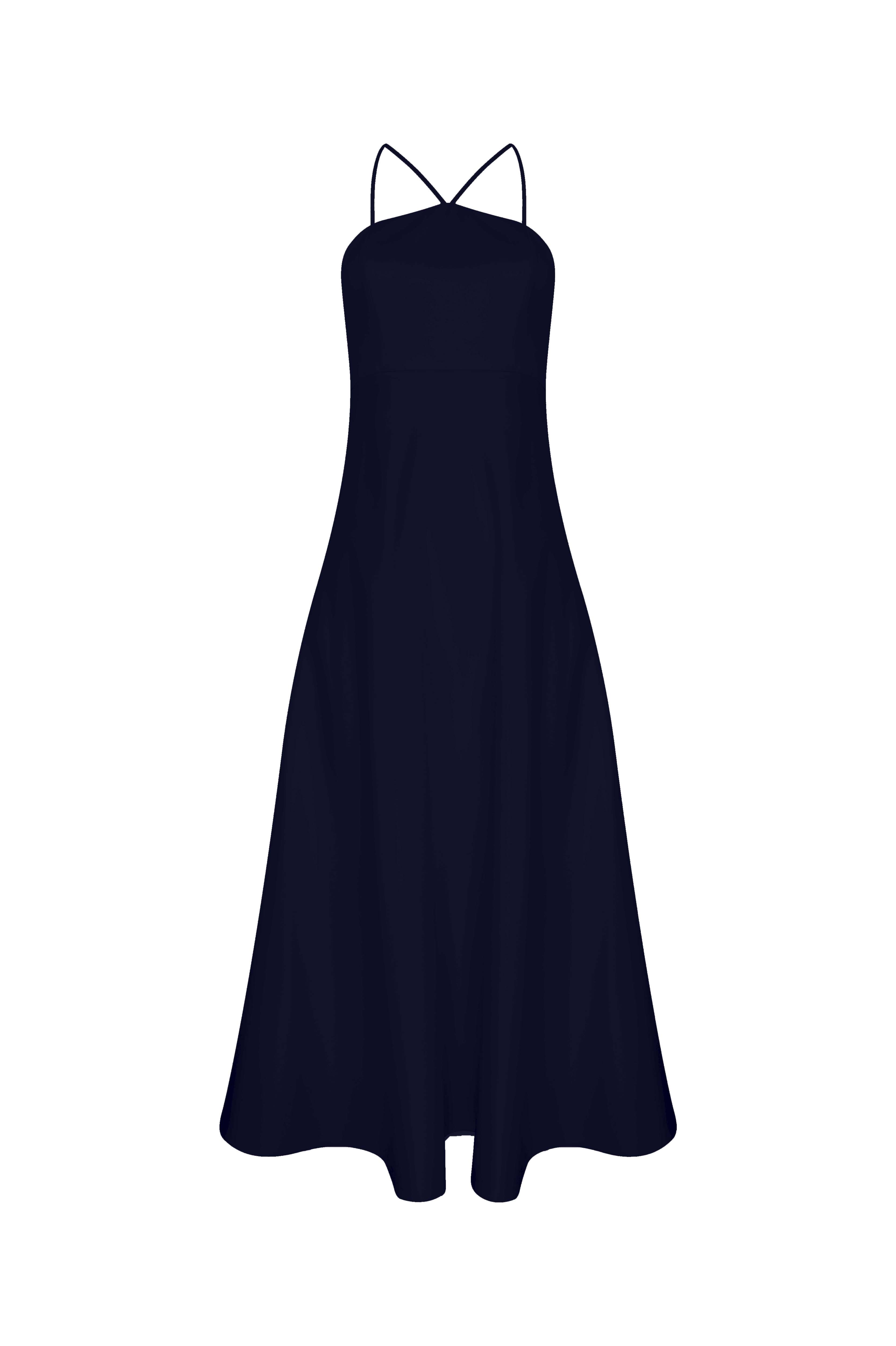 Shop Nazli Ceren Riley Midi Dress In Midnight Blue