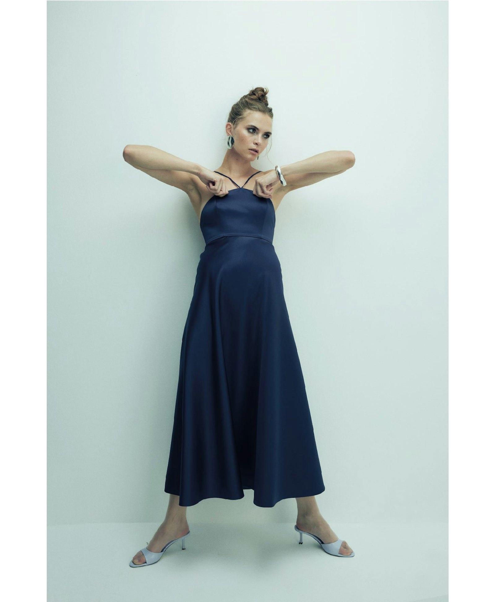 Riley Midi Dress in Midnight Blue made by Nazli Ceren