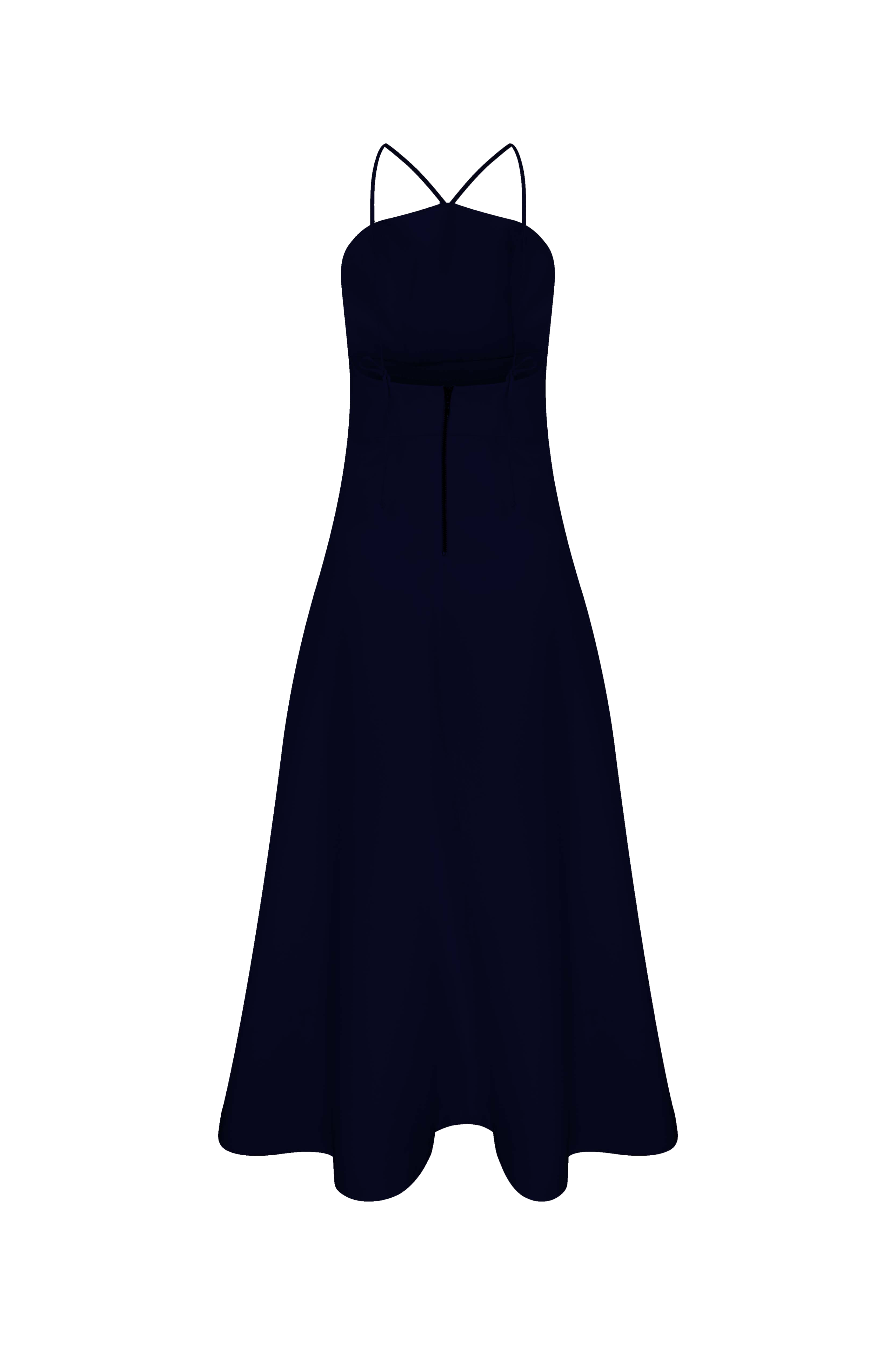 Nazli Ceren Riley Midi Dress In Midnight Blue