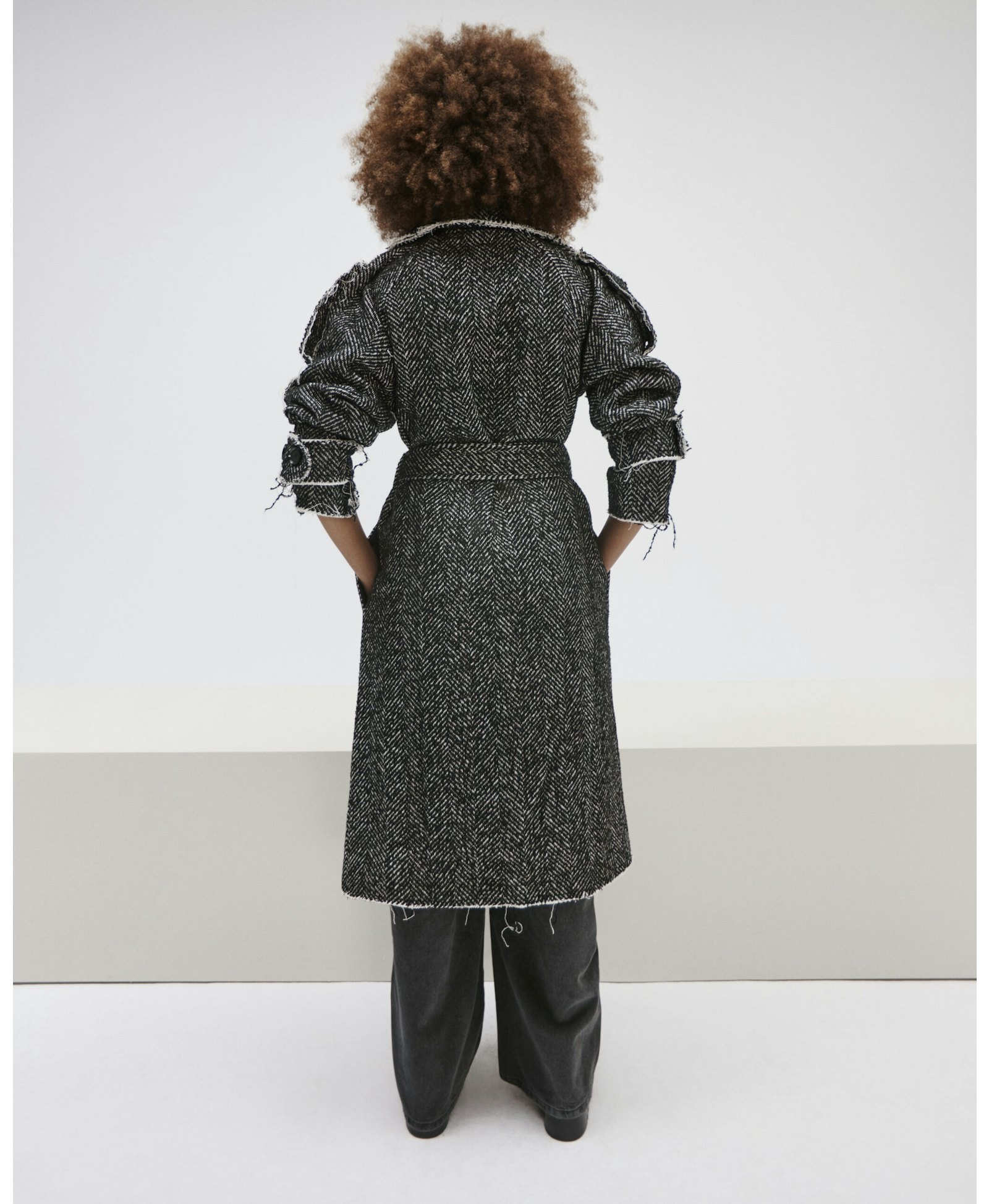 Wrap Coat In Grey made by YAVORSKA