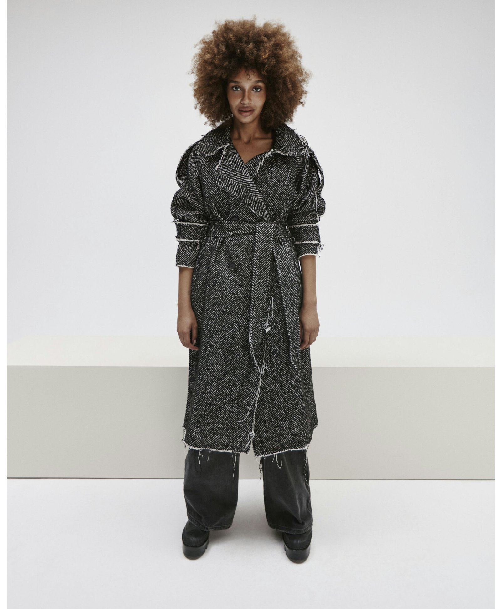 Wrap Coat In Grey made by YAVORSKA