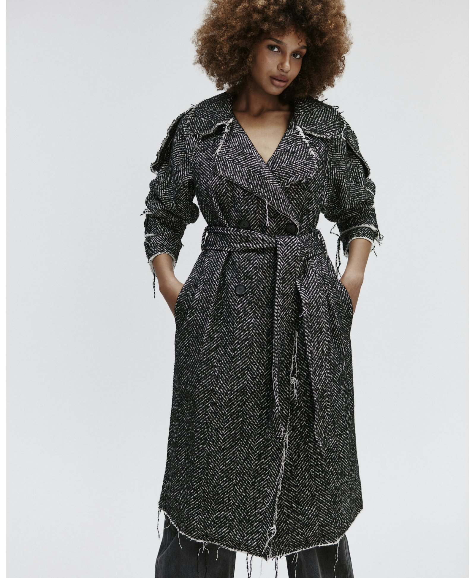 Wrap Coat In Grey made by YAVORSKA