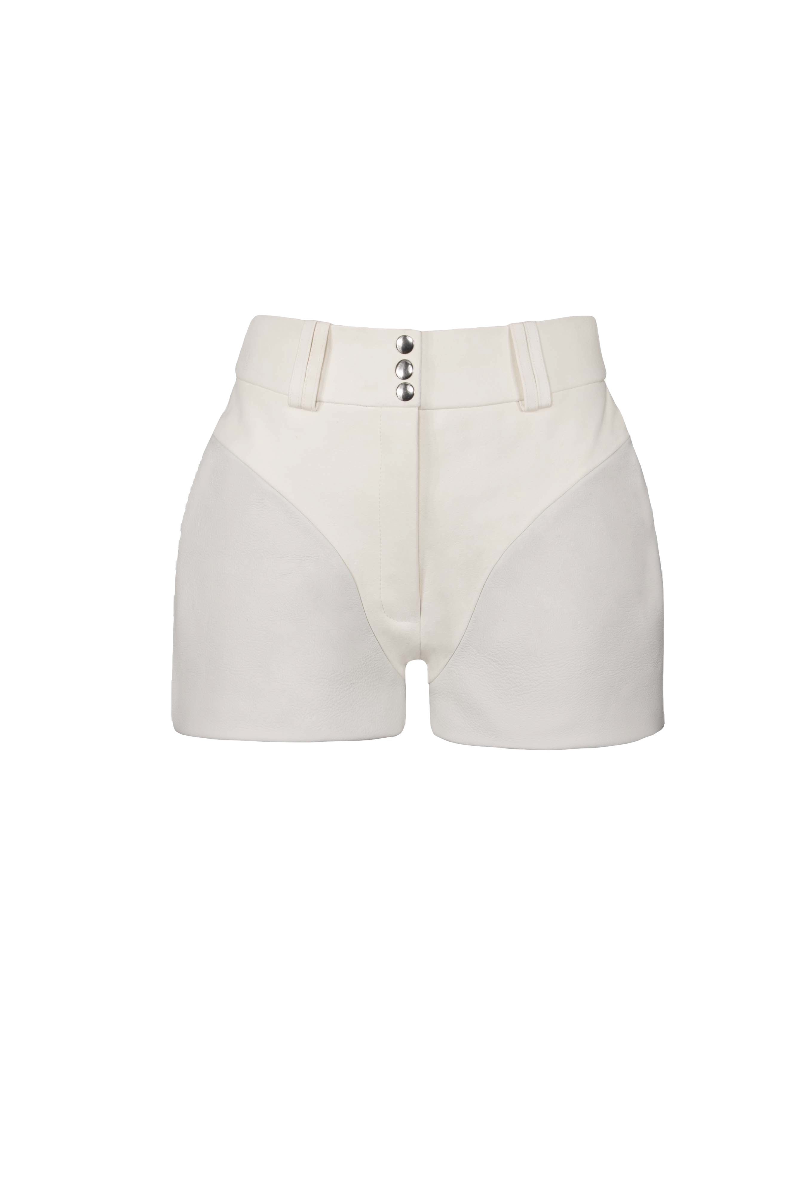 Vol Bliss Leather & Suede Shorts In White
