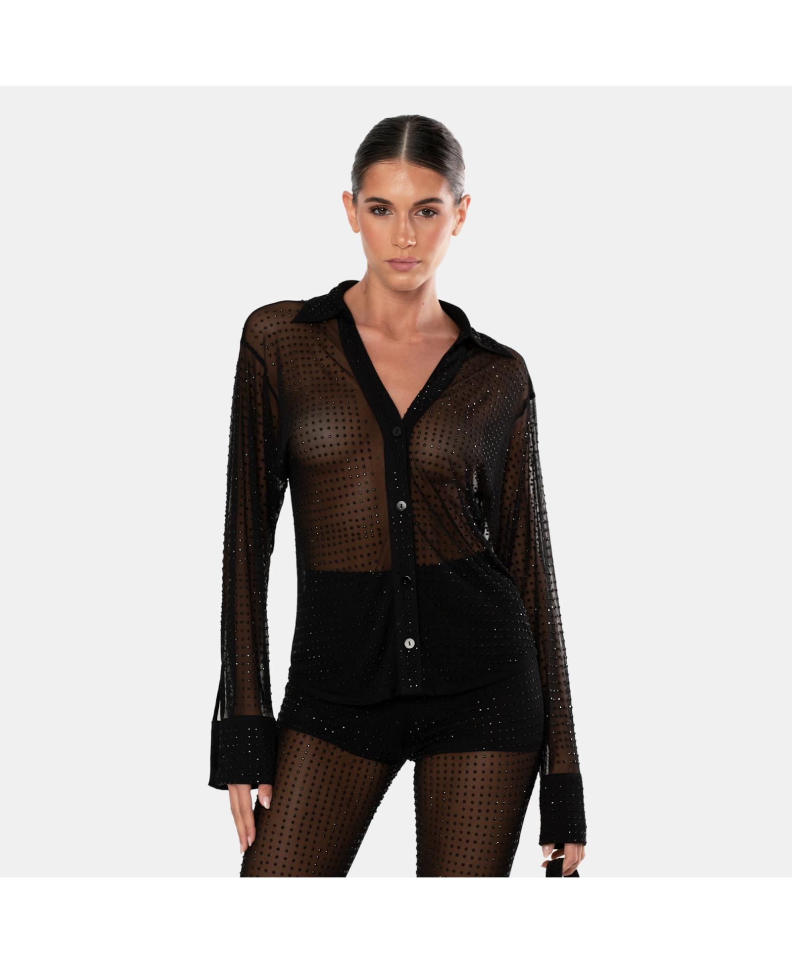 OPAL Rhinestone Shirt made by OW Collection