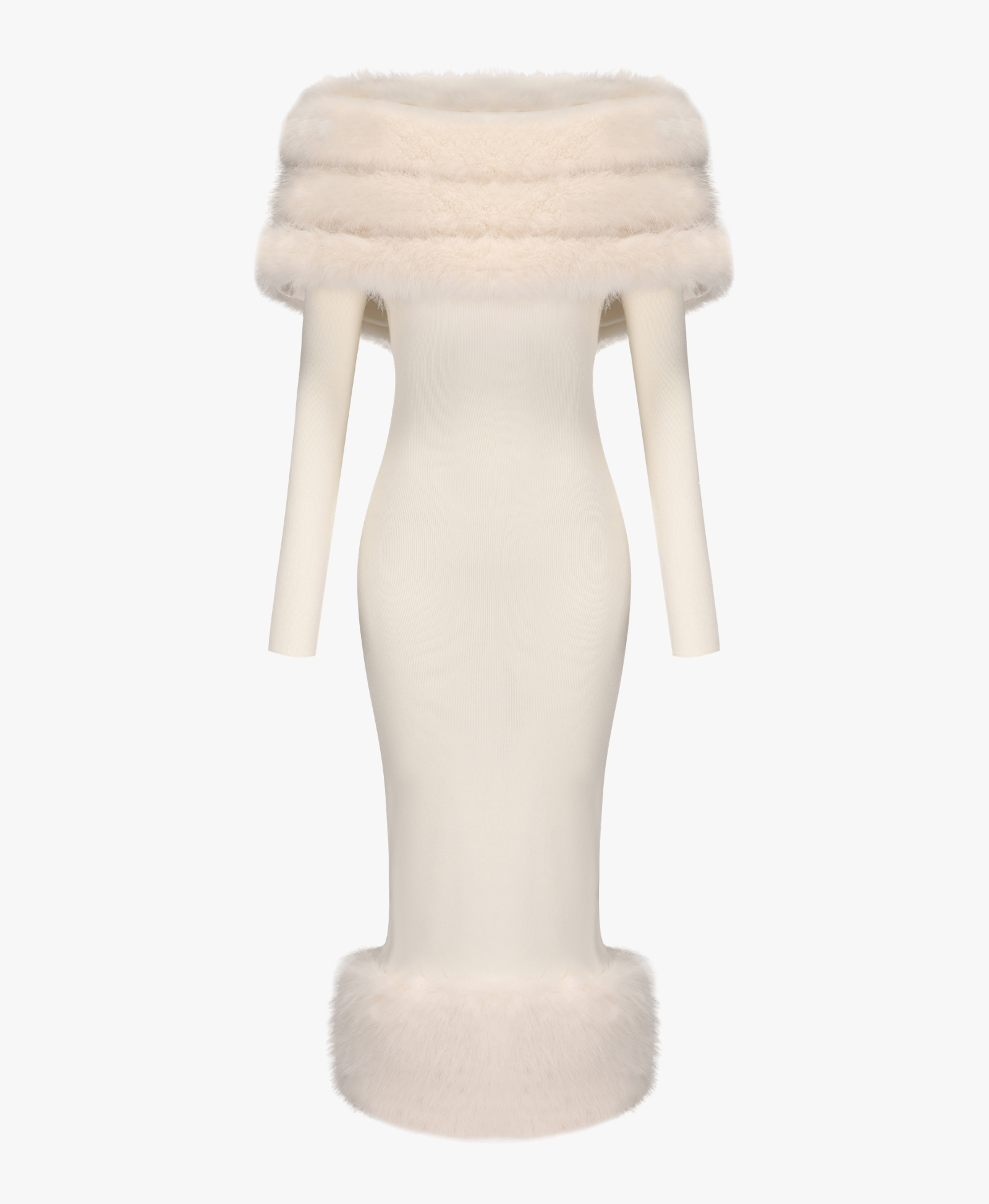 Natalia Fur Dress (White) made by Nana Jacqueline